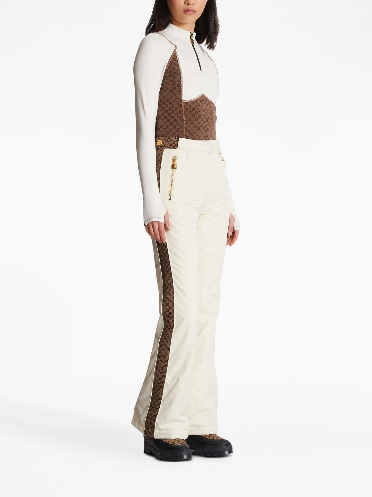 monogram-stripes ski trousers
