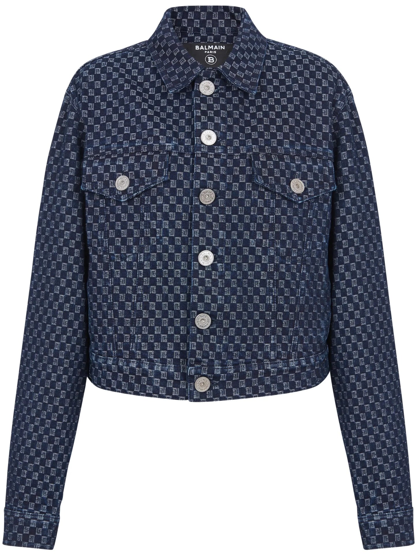 monogram-print denim jacket