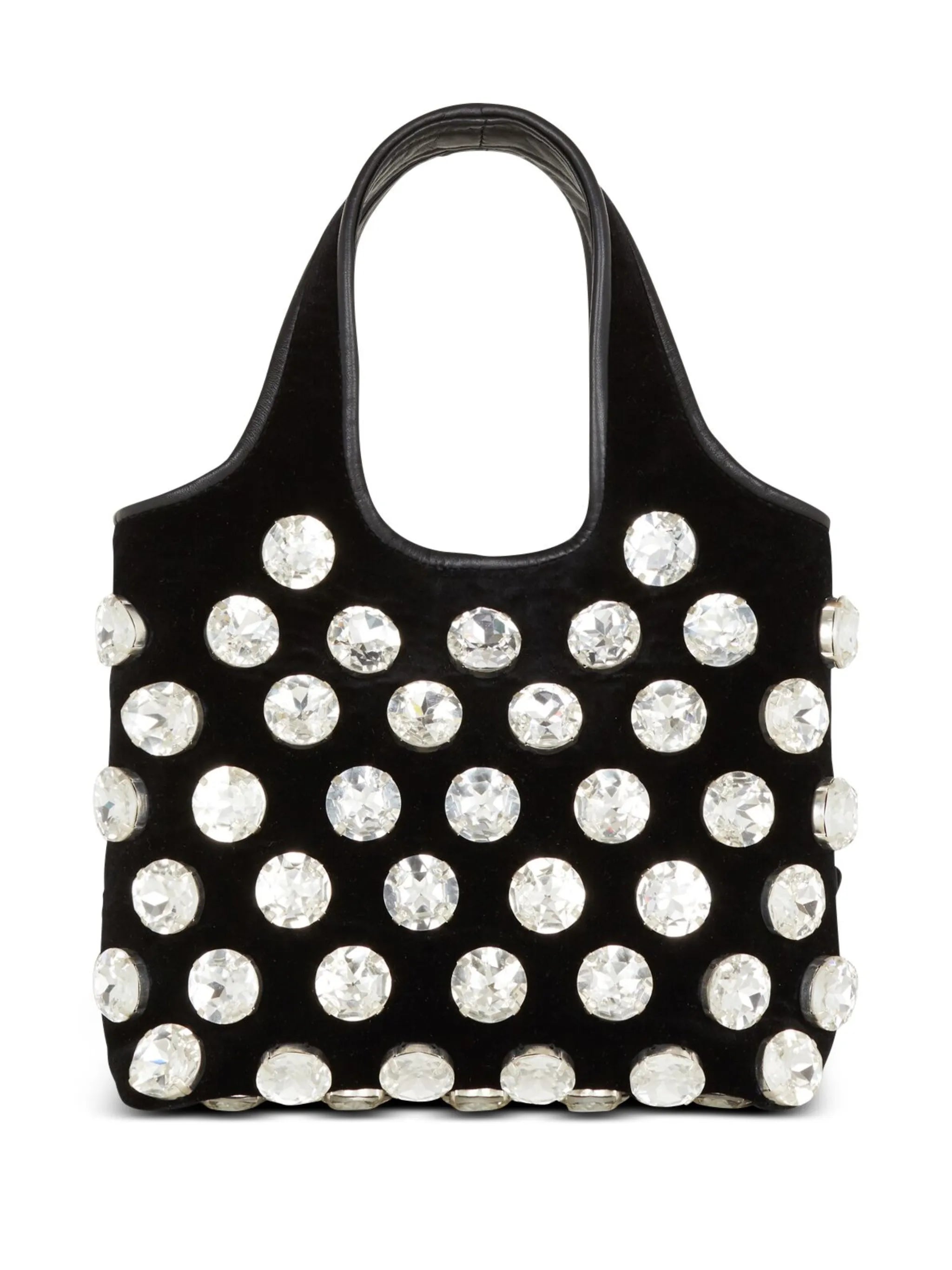 crystal-embellished velvet tote bag