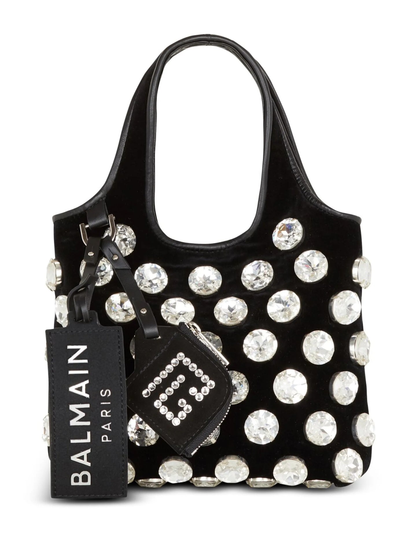 crystal-embellished velvet tote bag