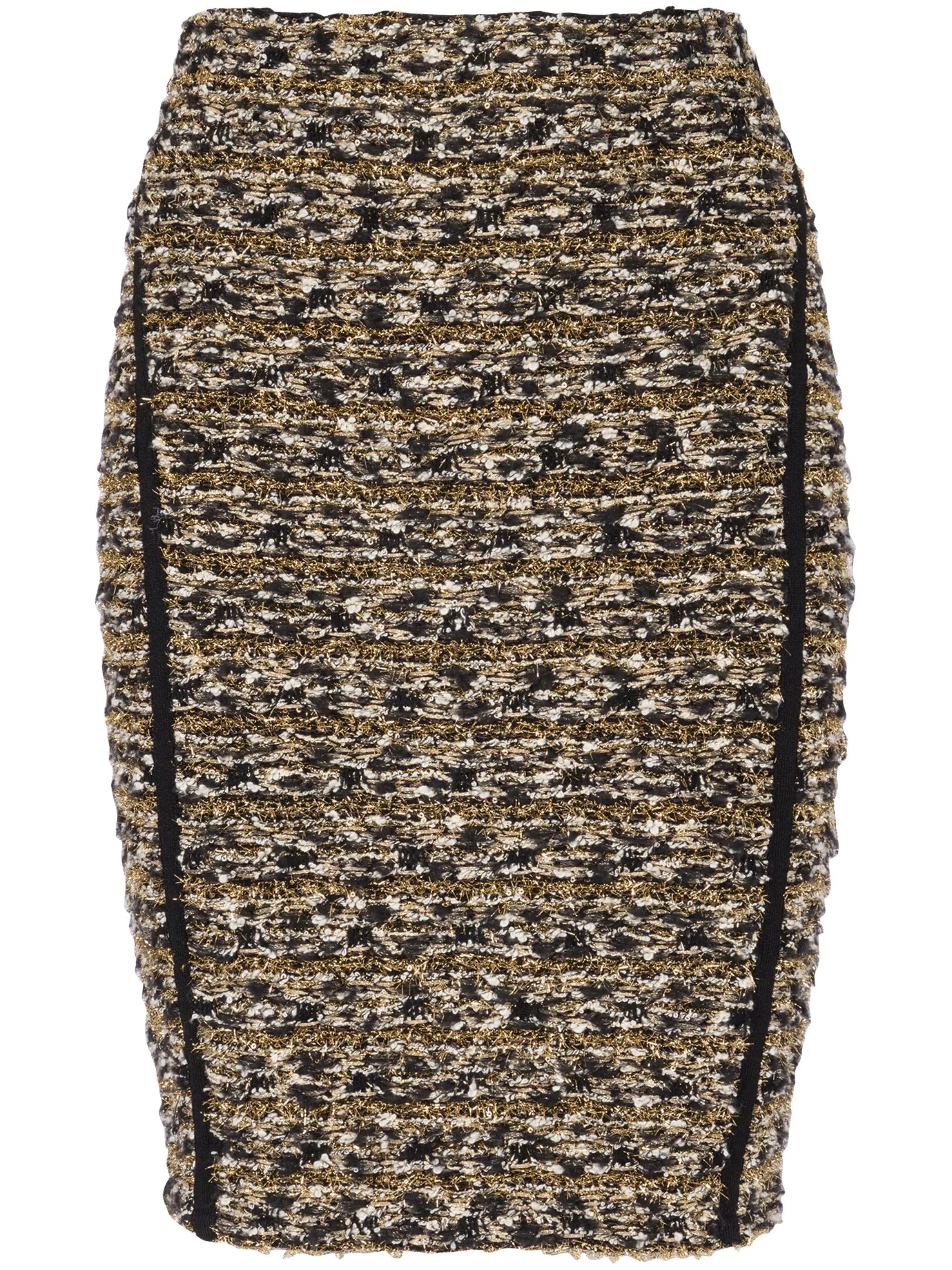lurex tweed knee-length skirt