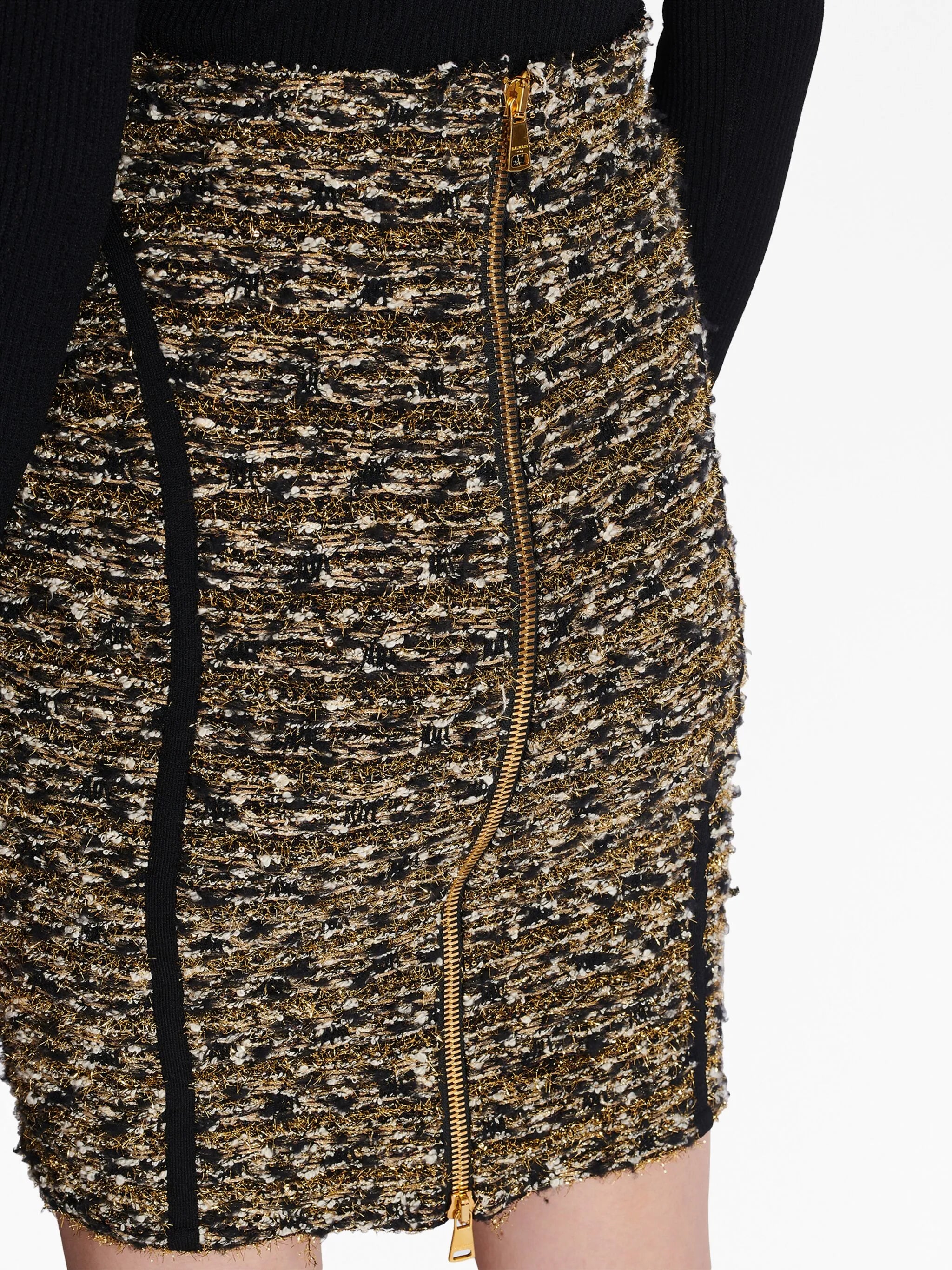 lurex tweed knee-length skirt