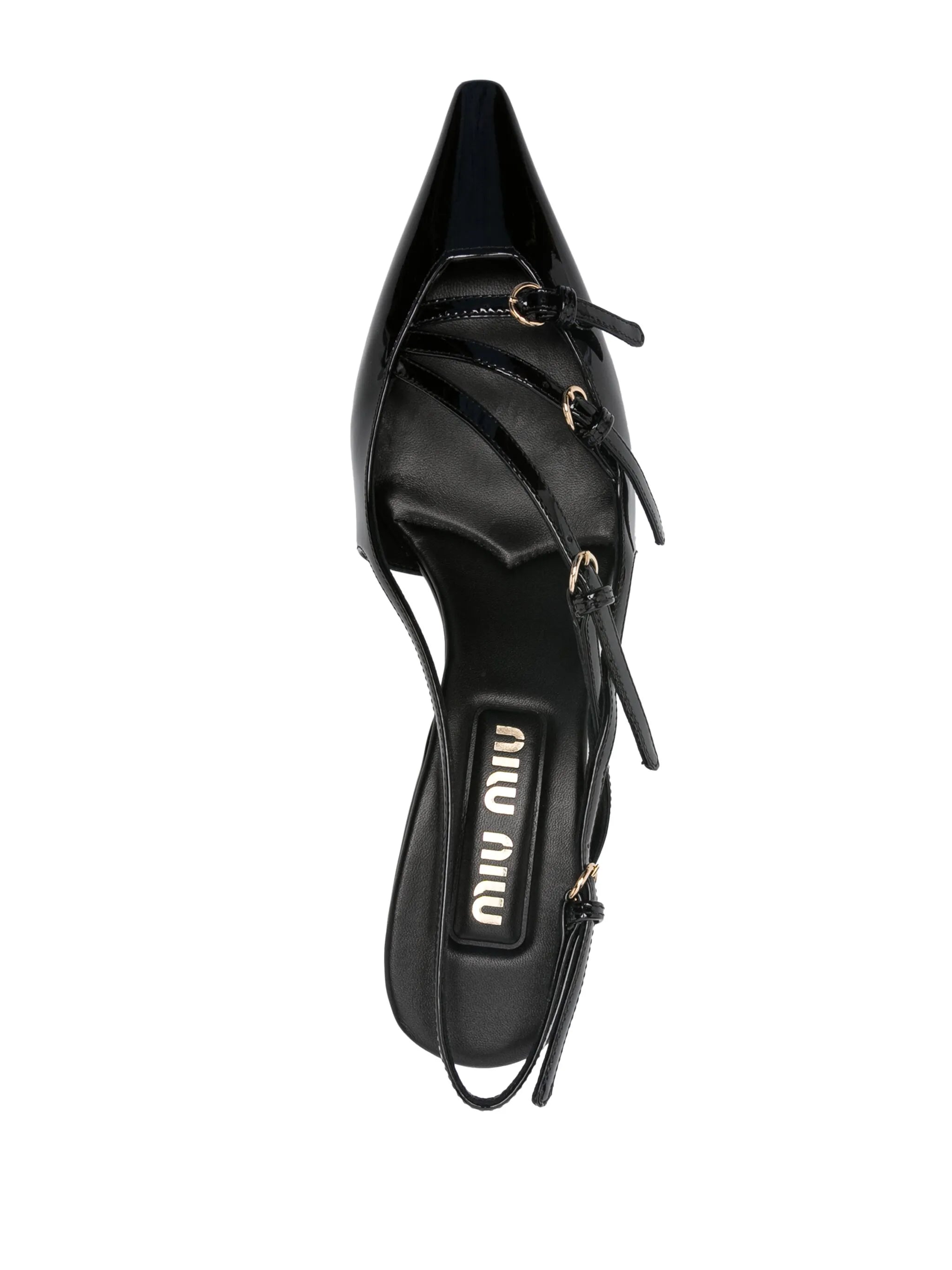 buckle-embellished slingback pumps