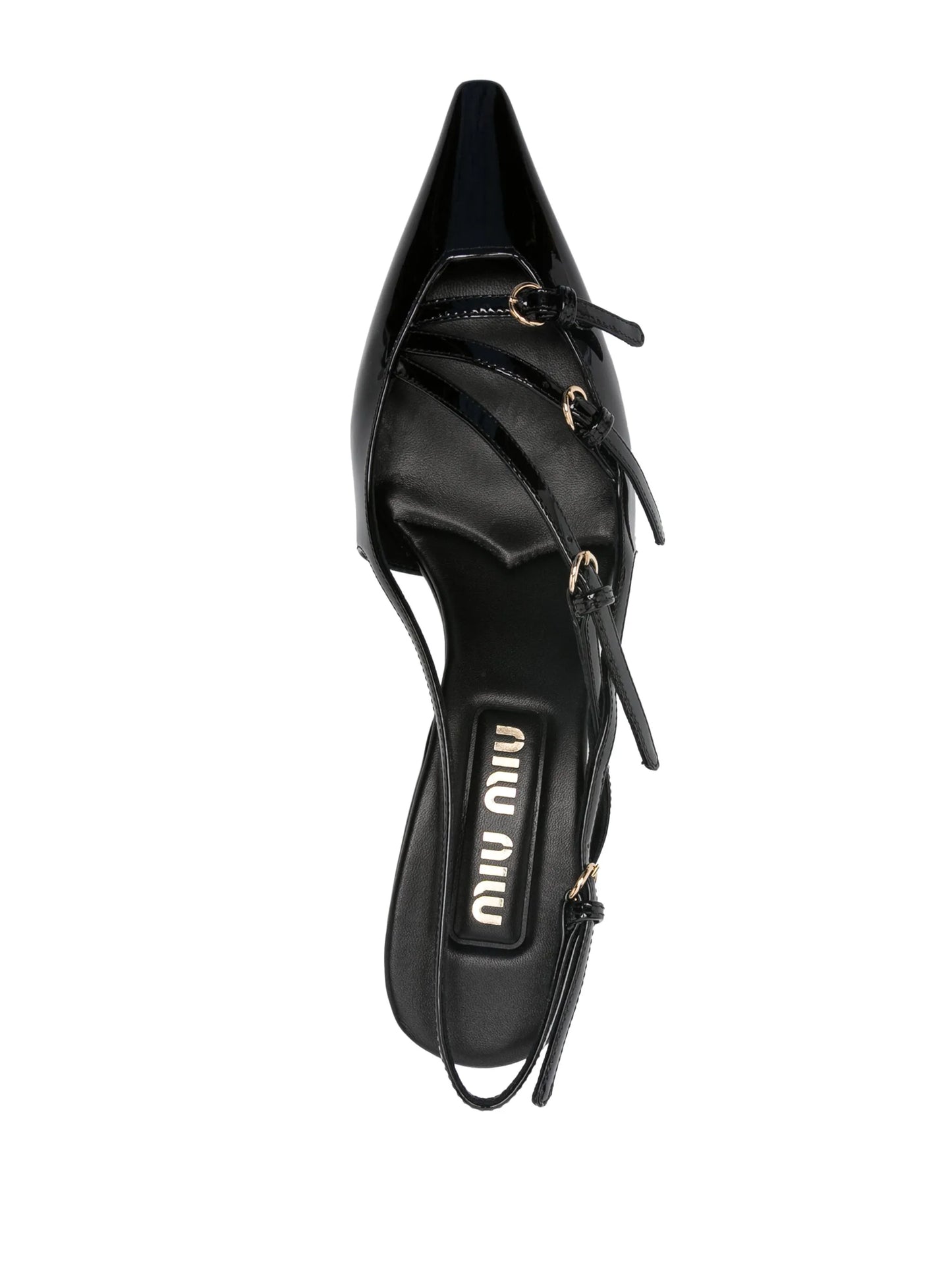 buckle-embellished slingback pumps