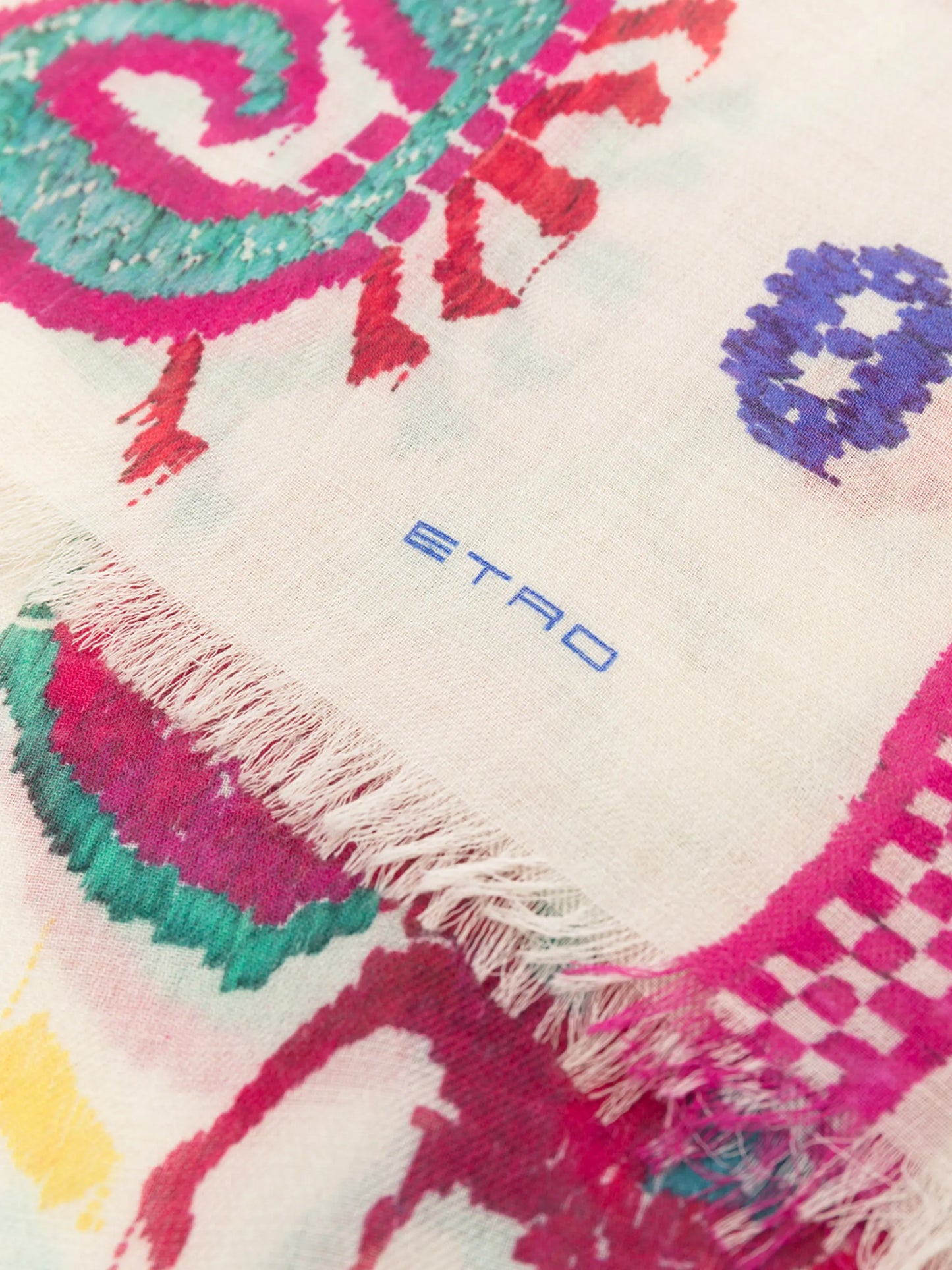 graphic-print cashmere scarf