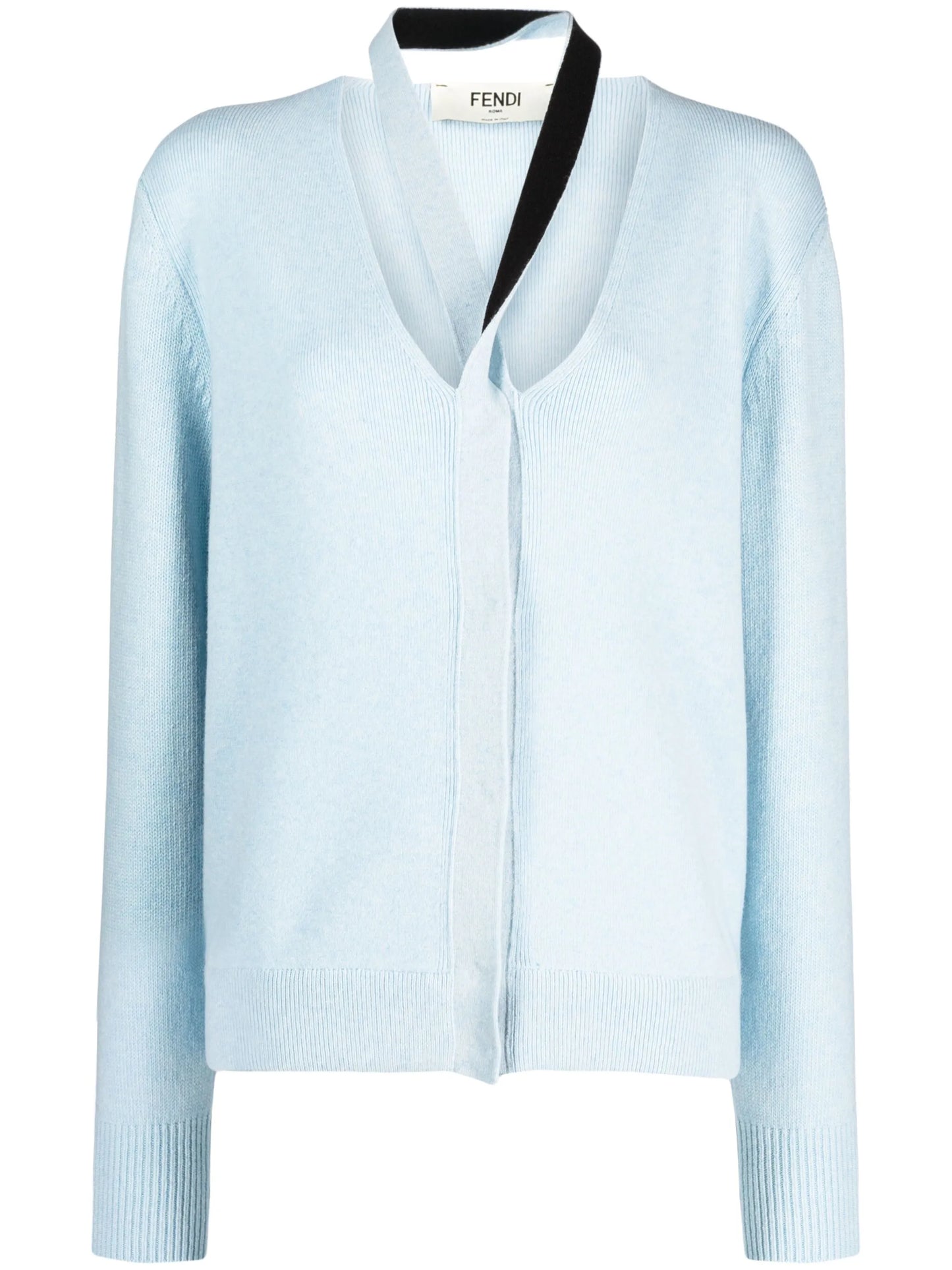 cut-out detail wool cardigan
