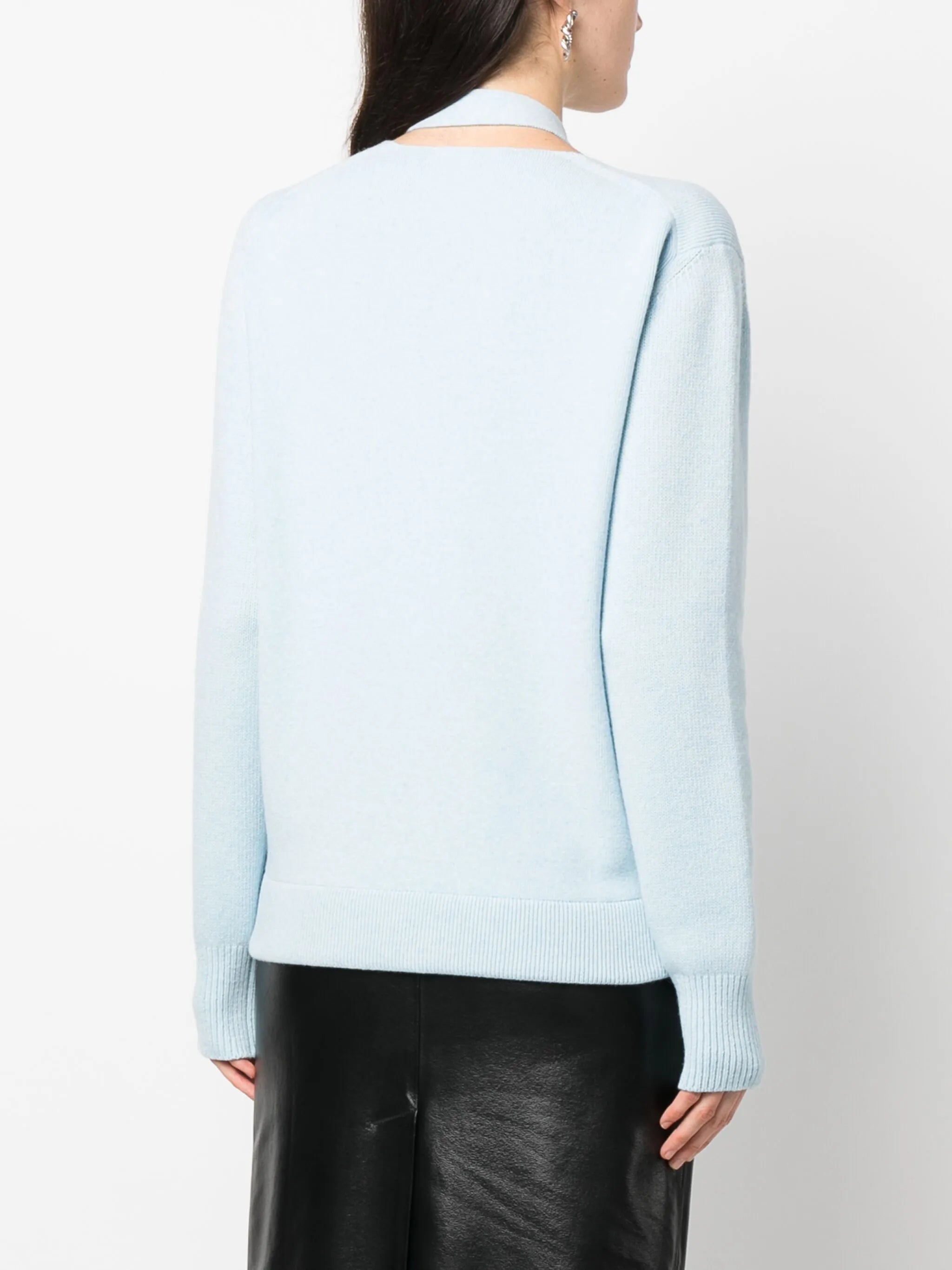 cut-out detail wool cardigan