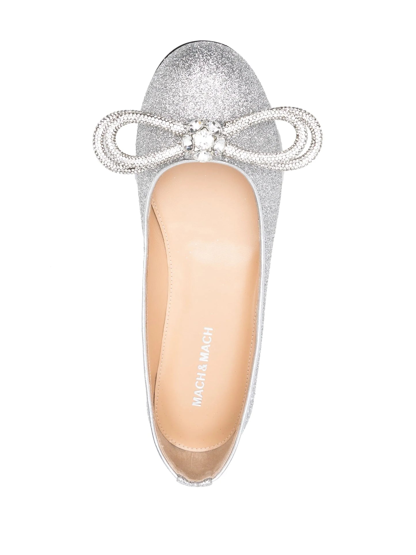crystal-embellished bow ballerina shoes