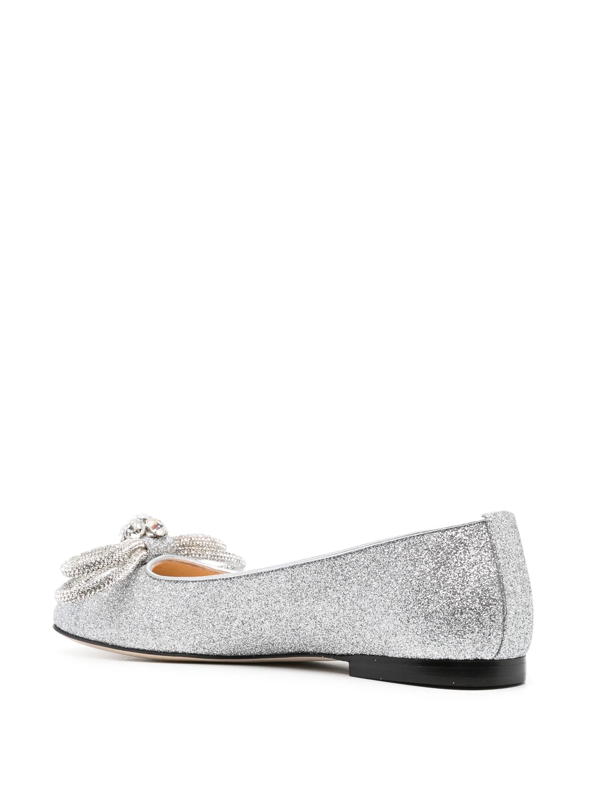 crystal-embellished bow ballerina shoes