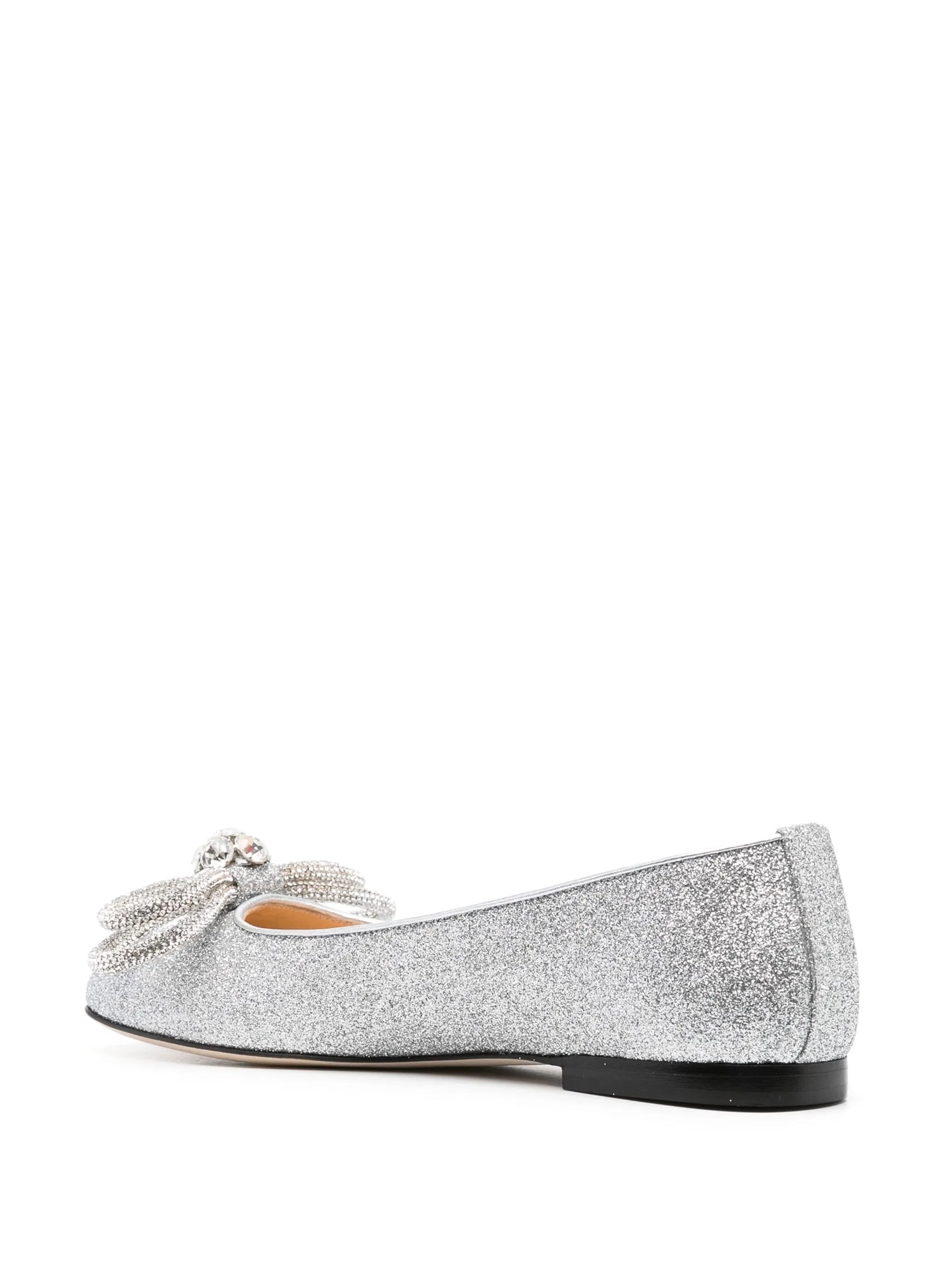 crystal-embellished bow ballerina shoes