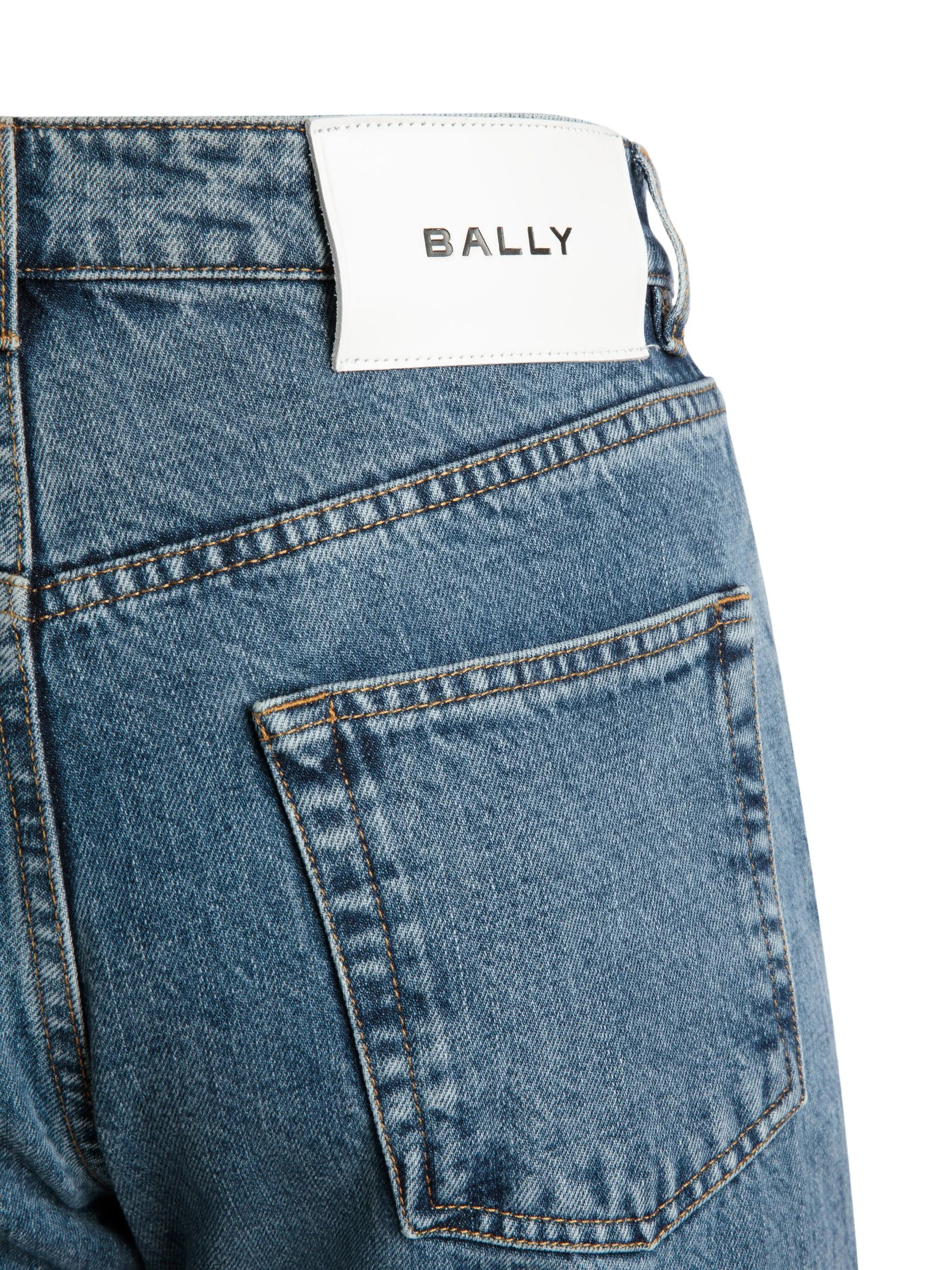 slim-cut cotton tapared jeans