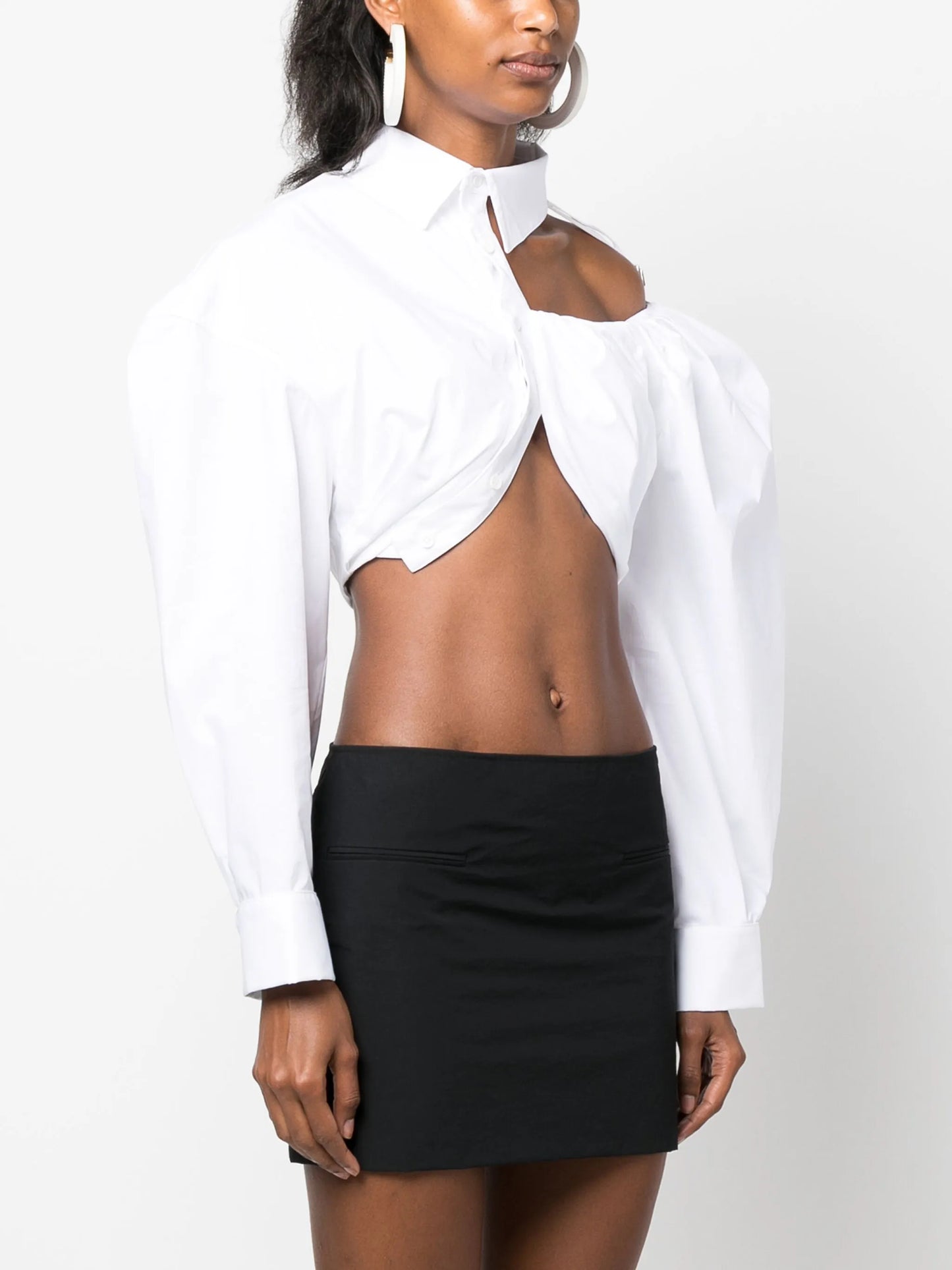 La Galliga asymmetric cropped shirt