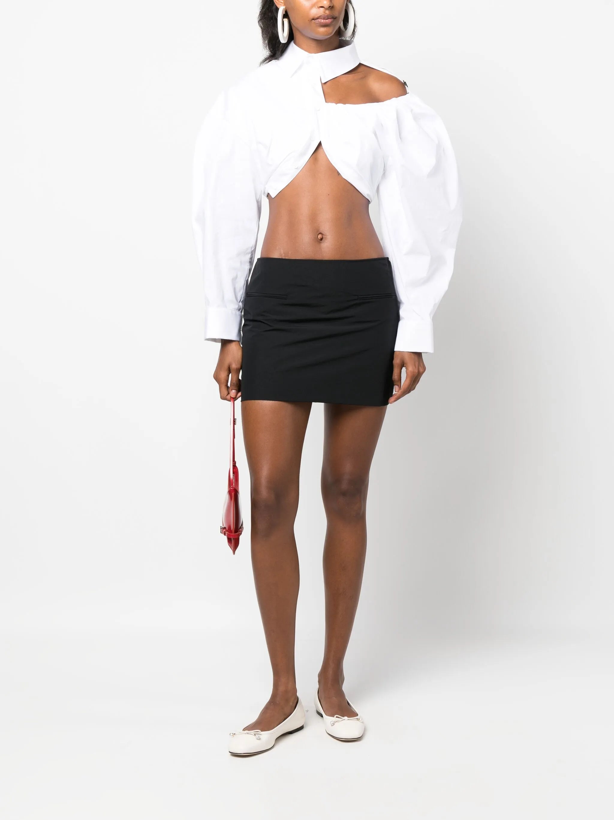 La Galliga asymmetric cropped shirt