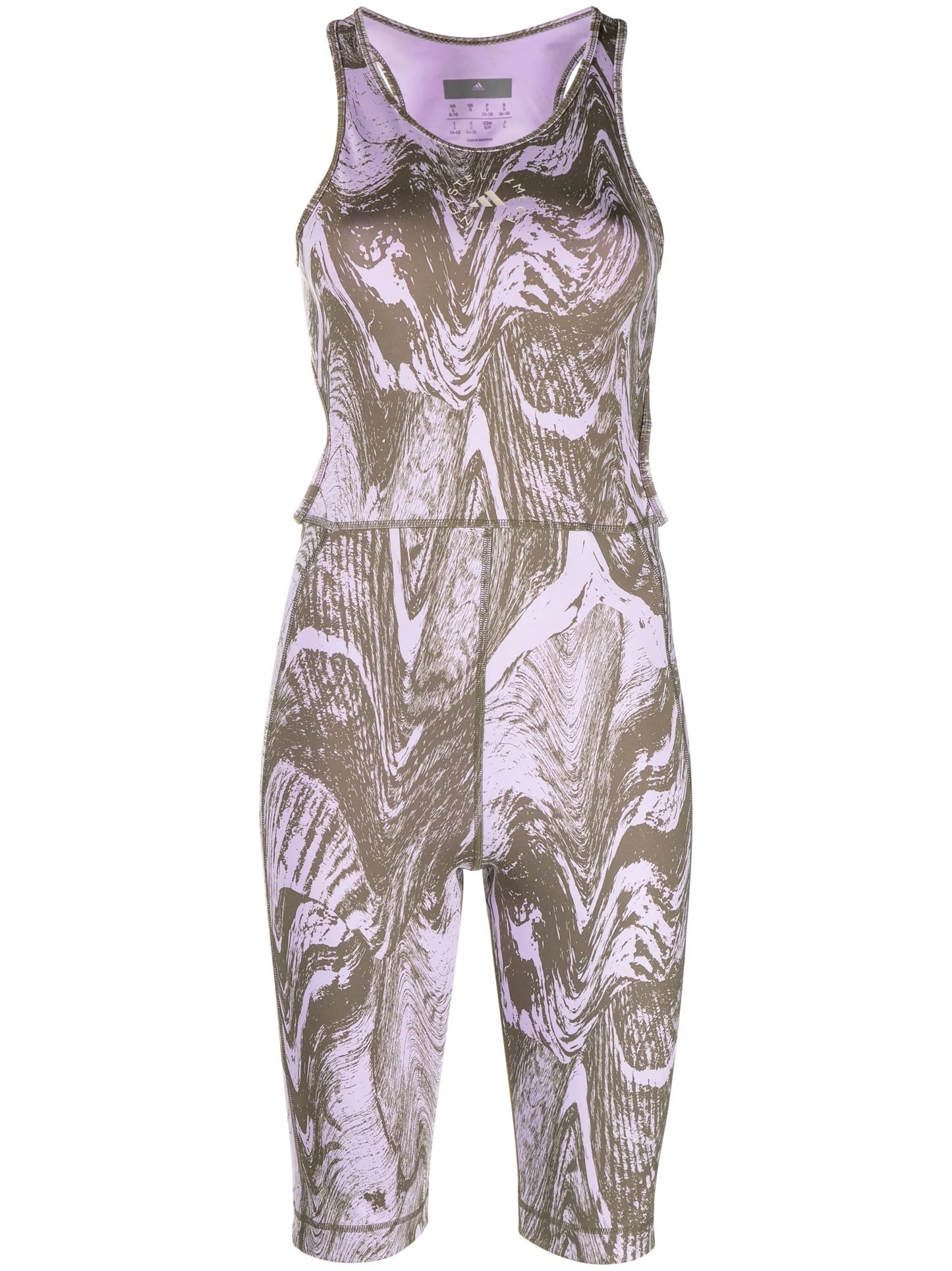 abstract-print racerback jumpsuit