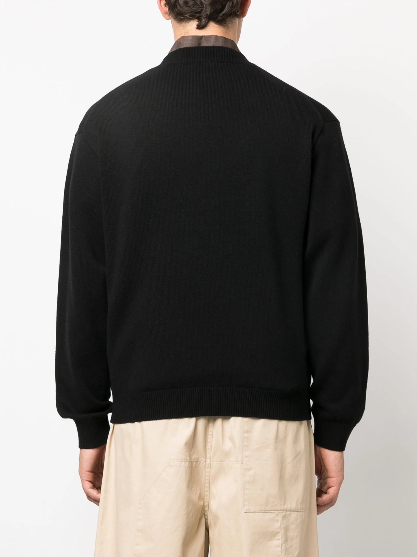 logo-patch wool-cotton jumper