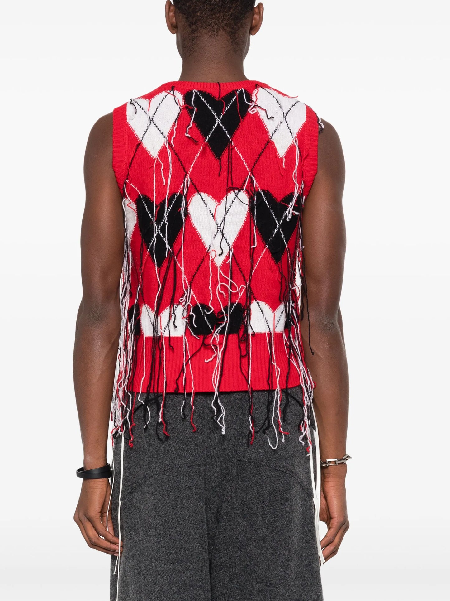 fringed knitted vest
