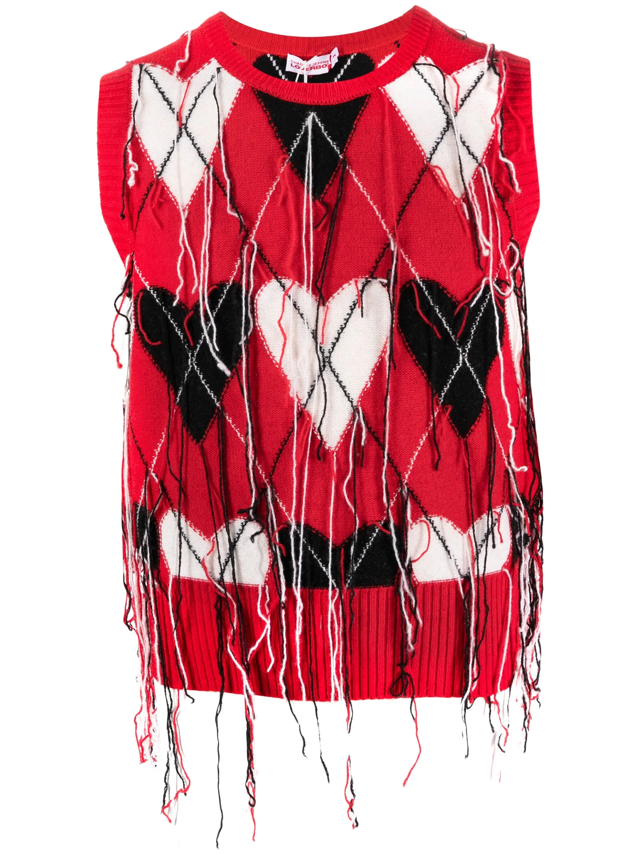 fringed knitted vest