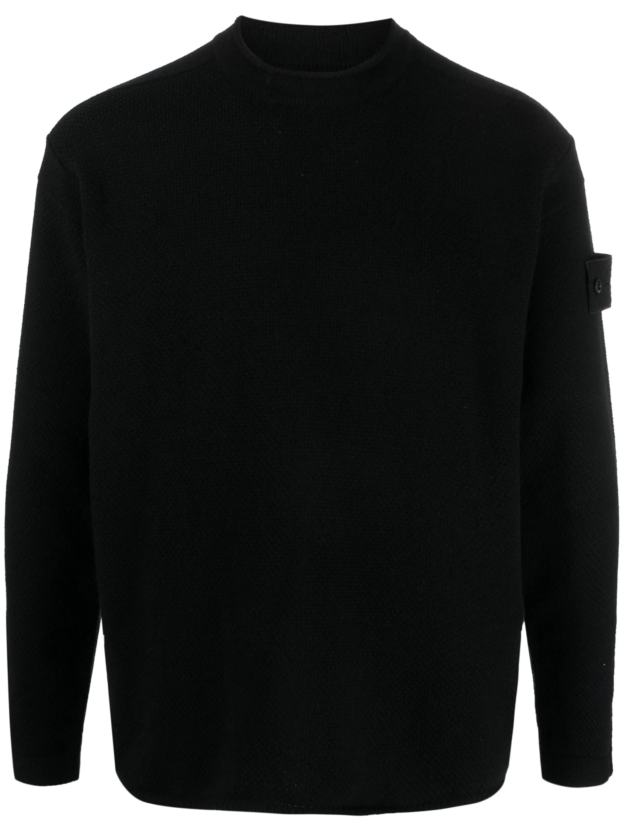 Compass-badge virgin wool jumper