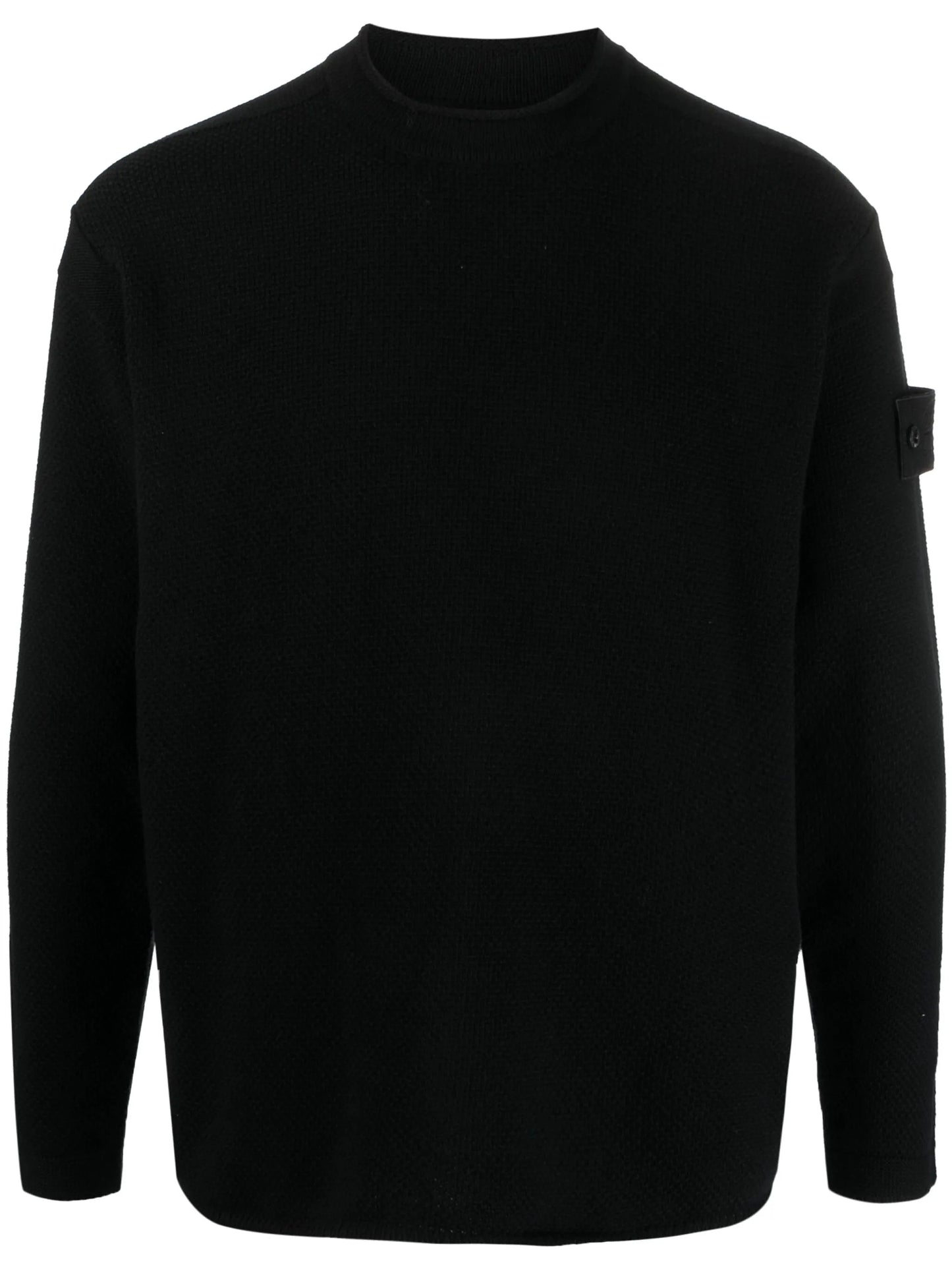 Compass-badge virgin wool jumper