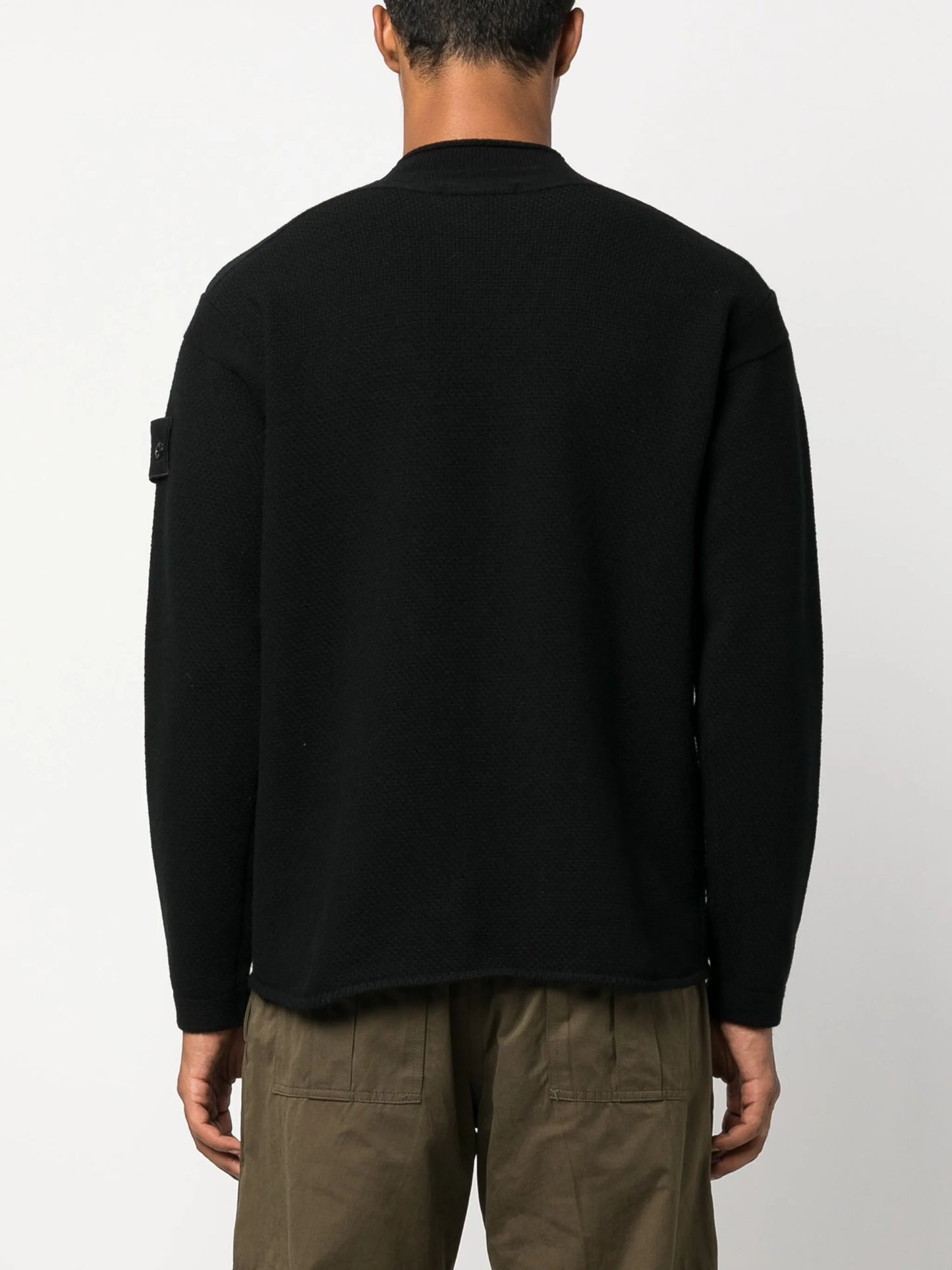 Compass-badge virgin wool jumper