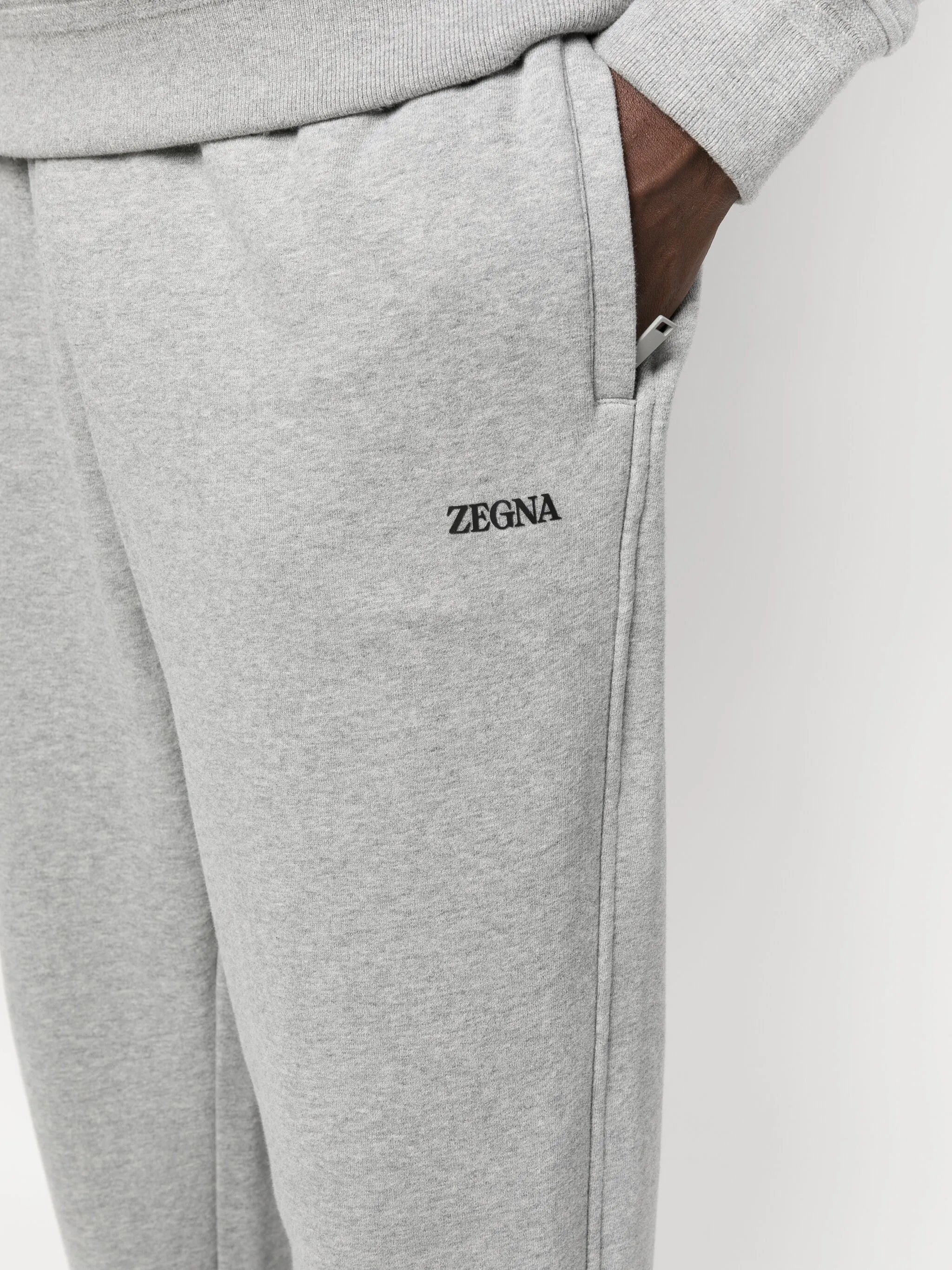 logo-embossed cotton track pants