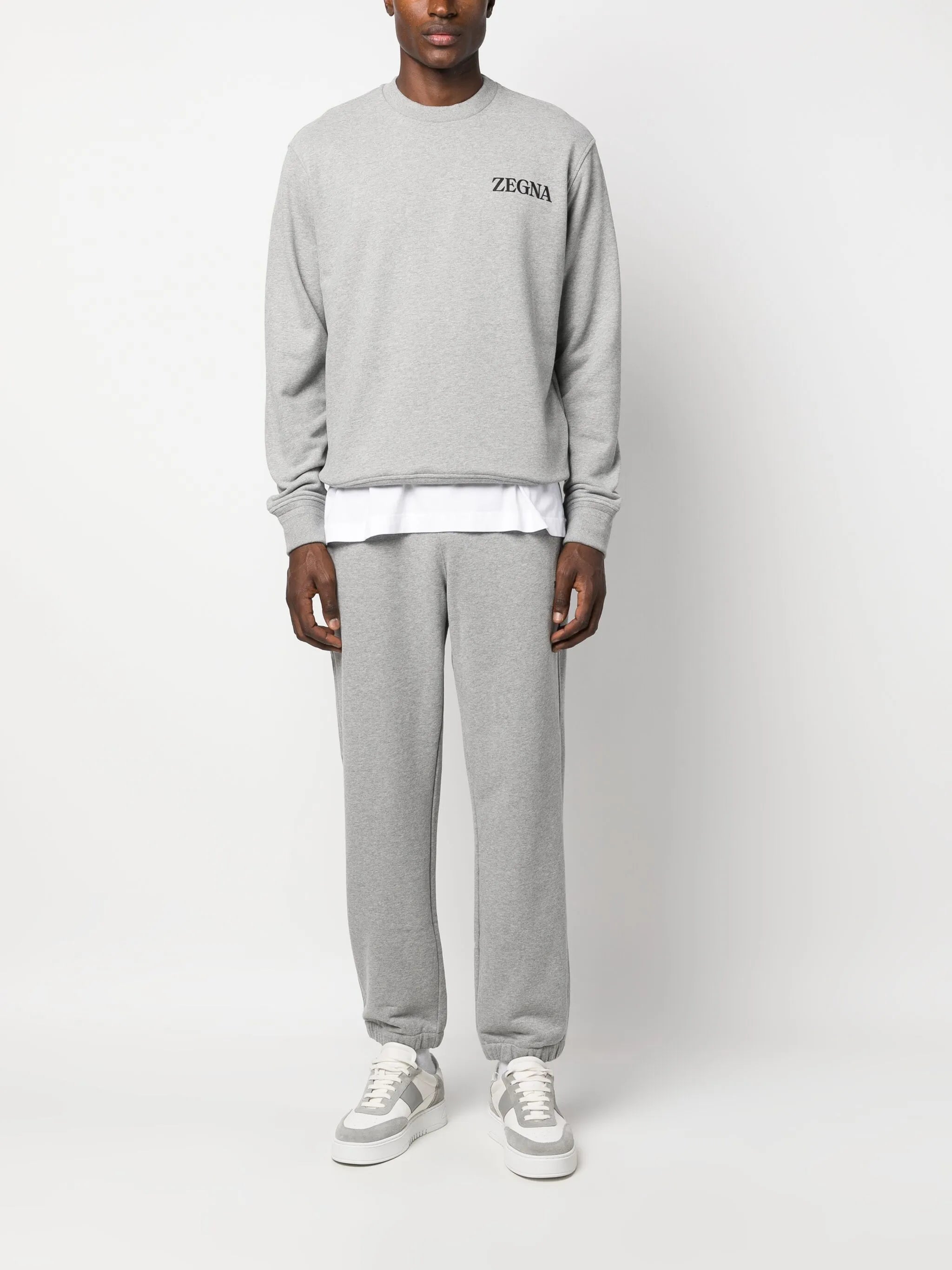 logo-embossed cotton track pants