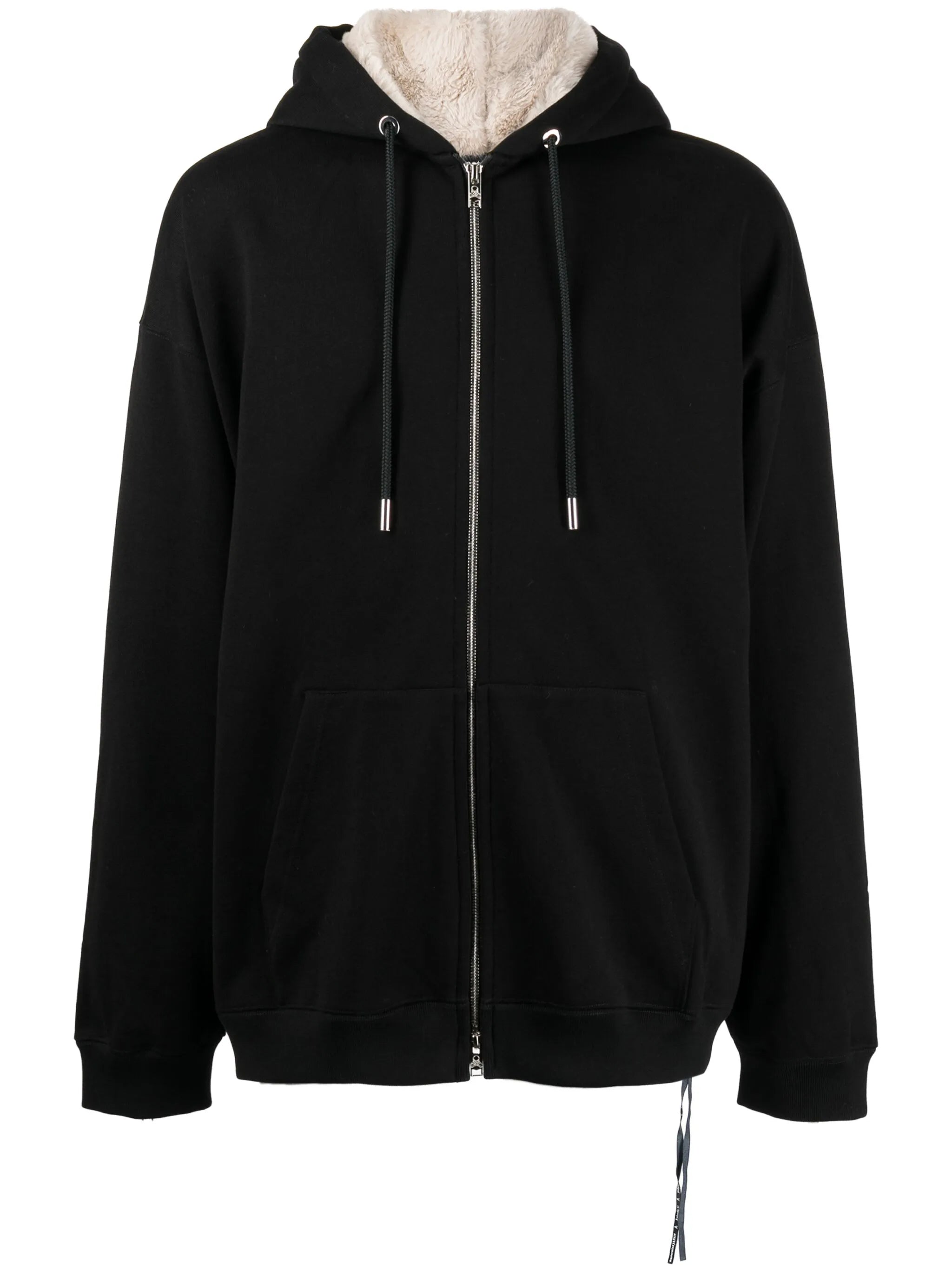 skull patch-detail cotton zip-up hoodie