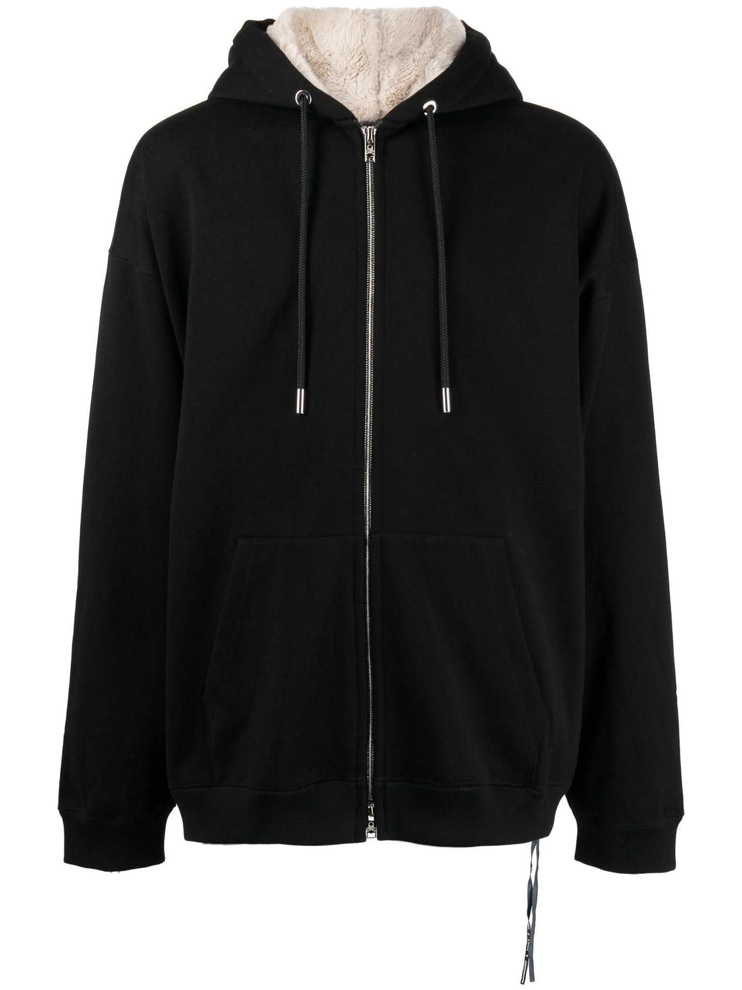 skull patch-detail cotton zip-up hoodie