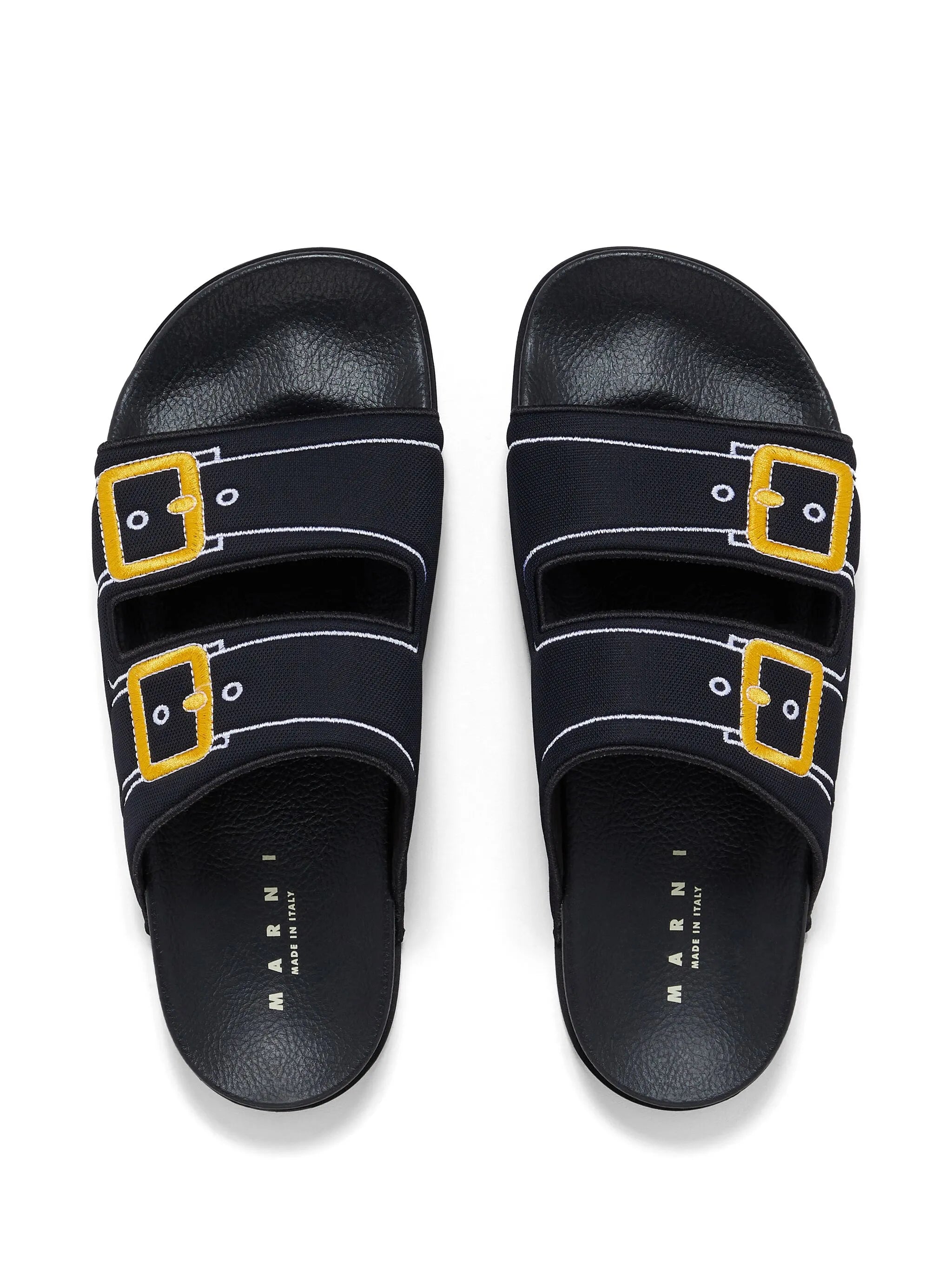 embroidered slip-on slides