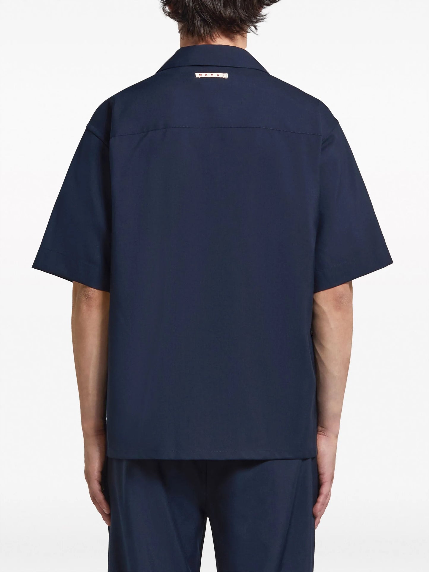 camp-collar virgin wool shirt
