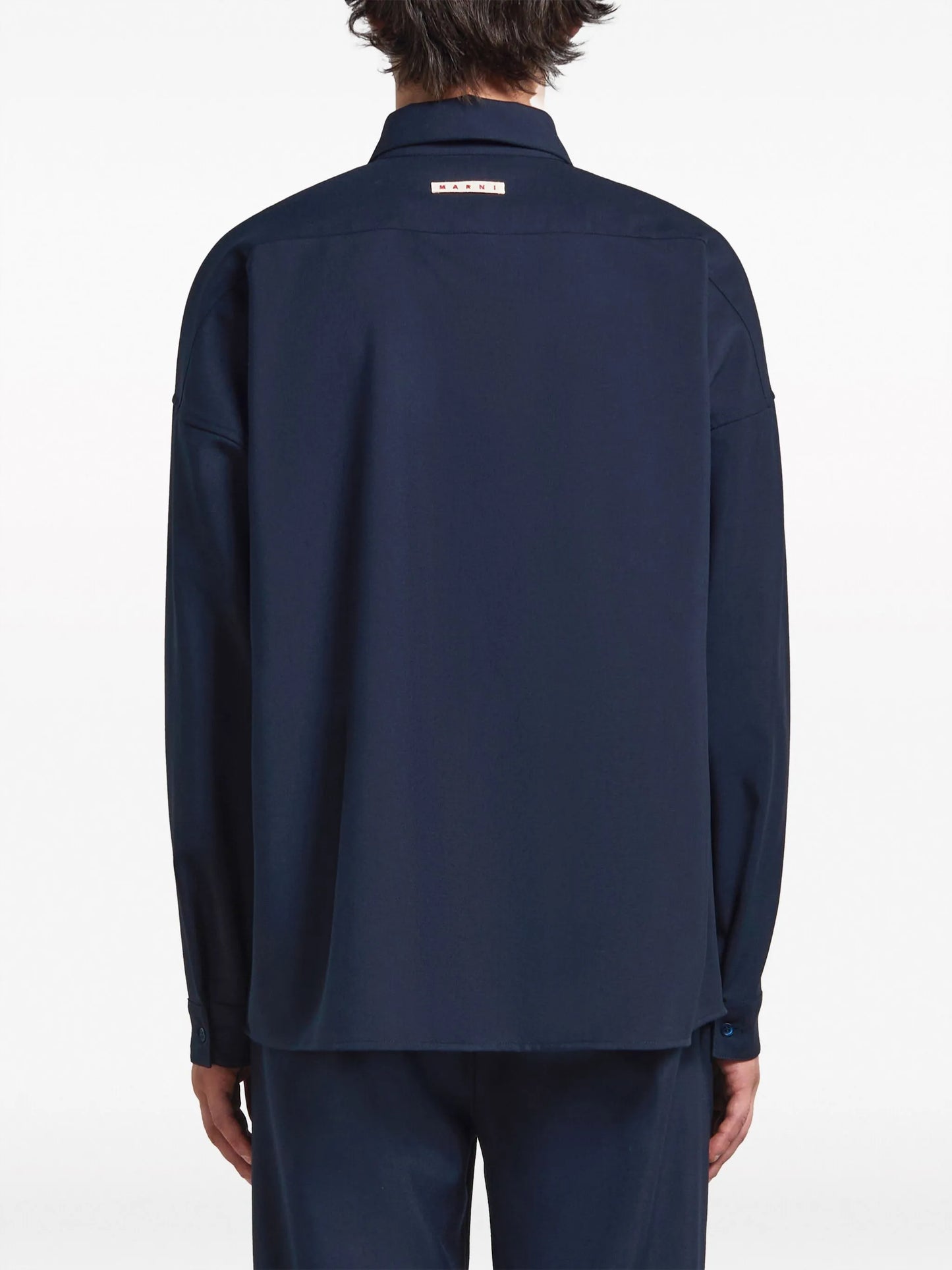 tropical wool long-sleeved shirt