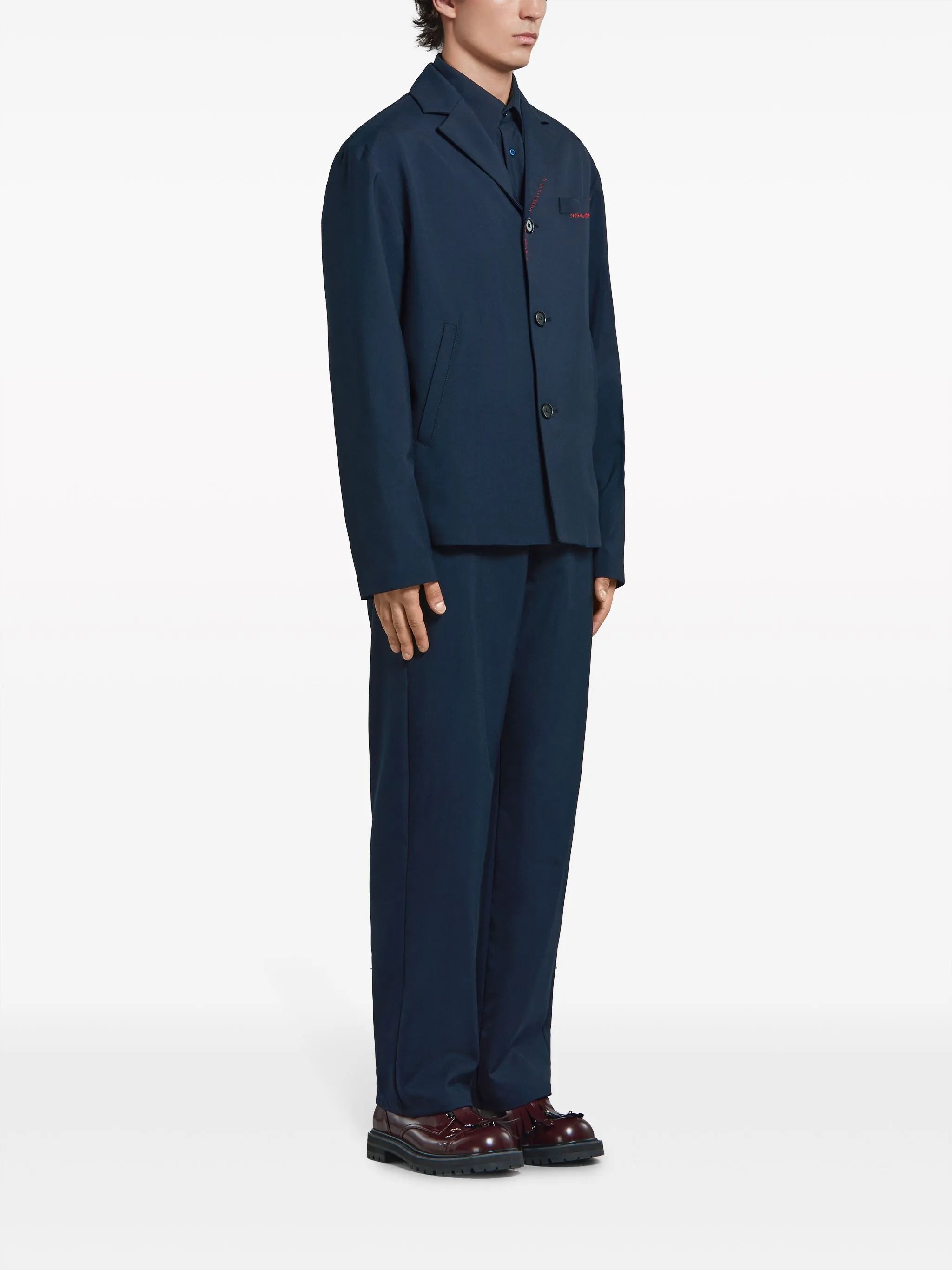 tropical wool long-sleeved shirt