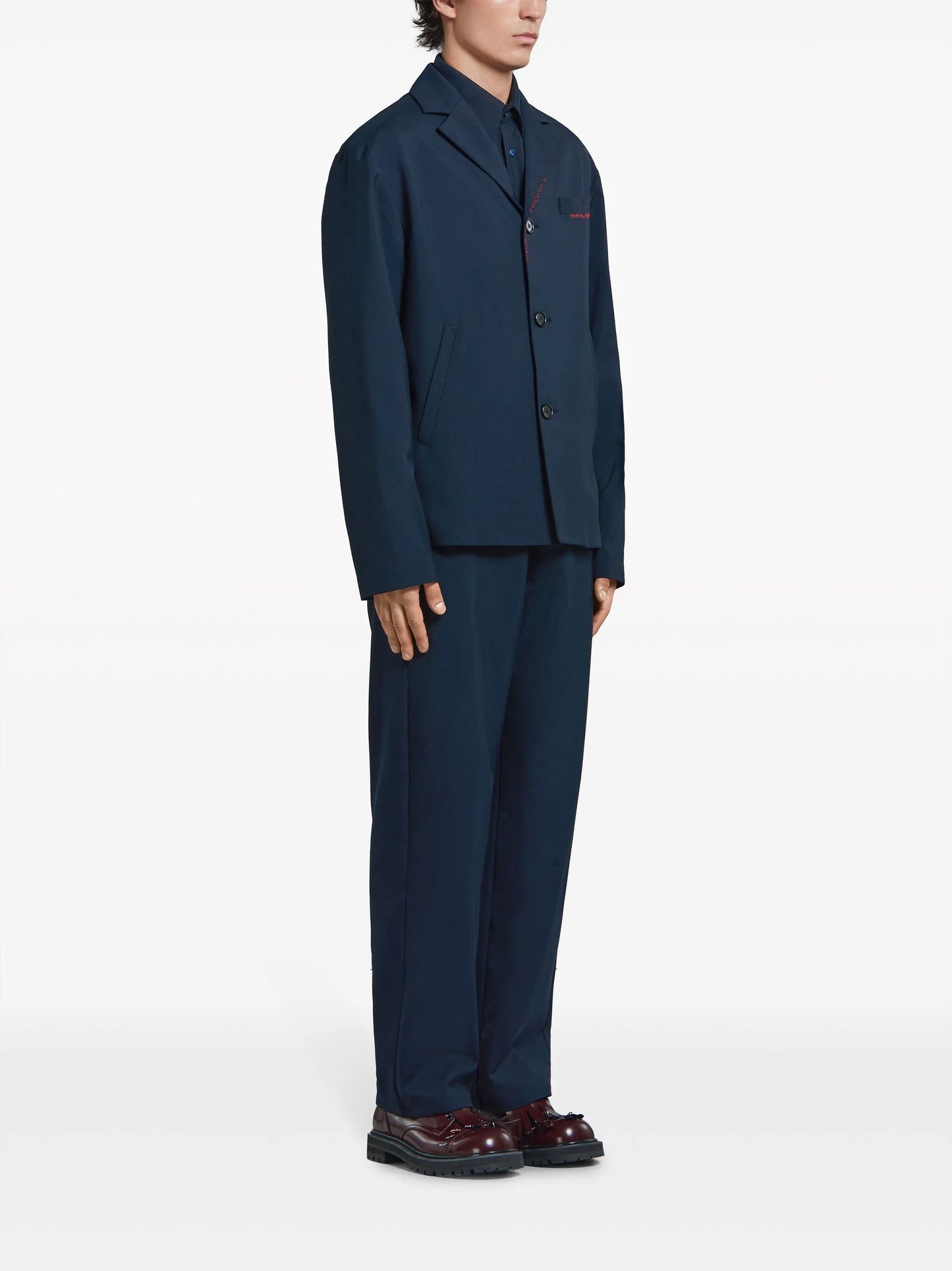 tropical wool long-sleeved shirt
