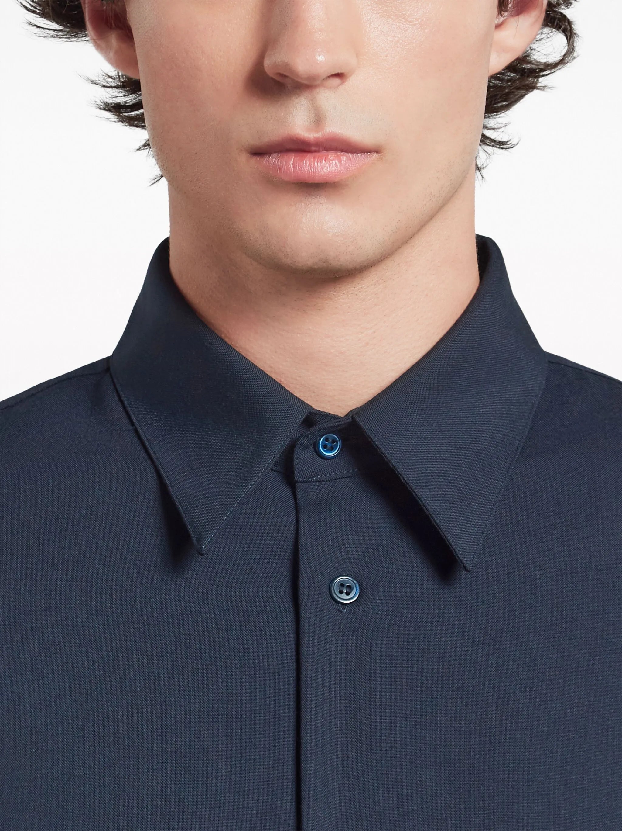 tropical wool long-sleeved shirt