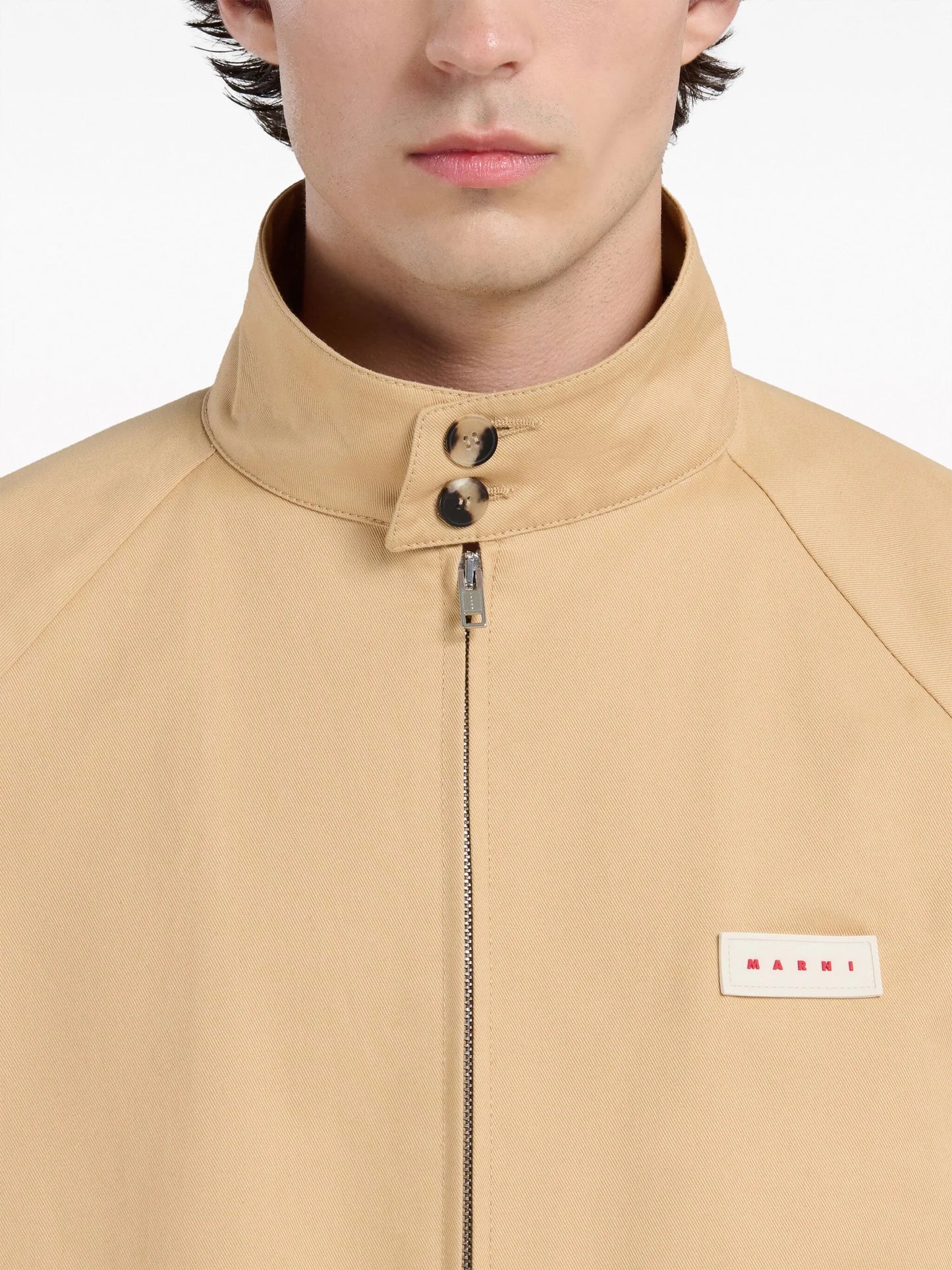 logo-patch cotton bomber jacket