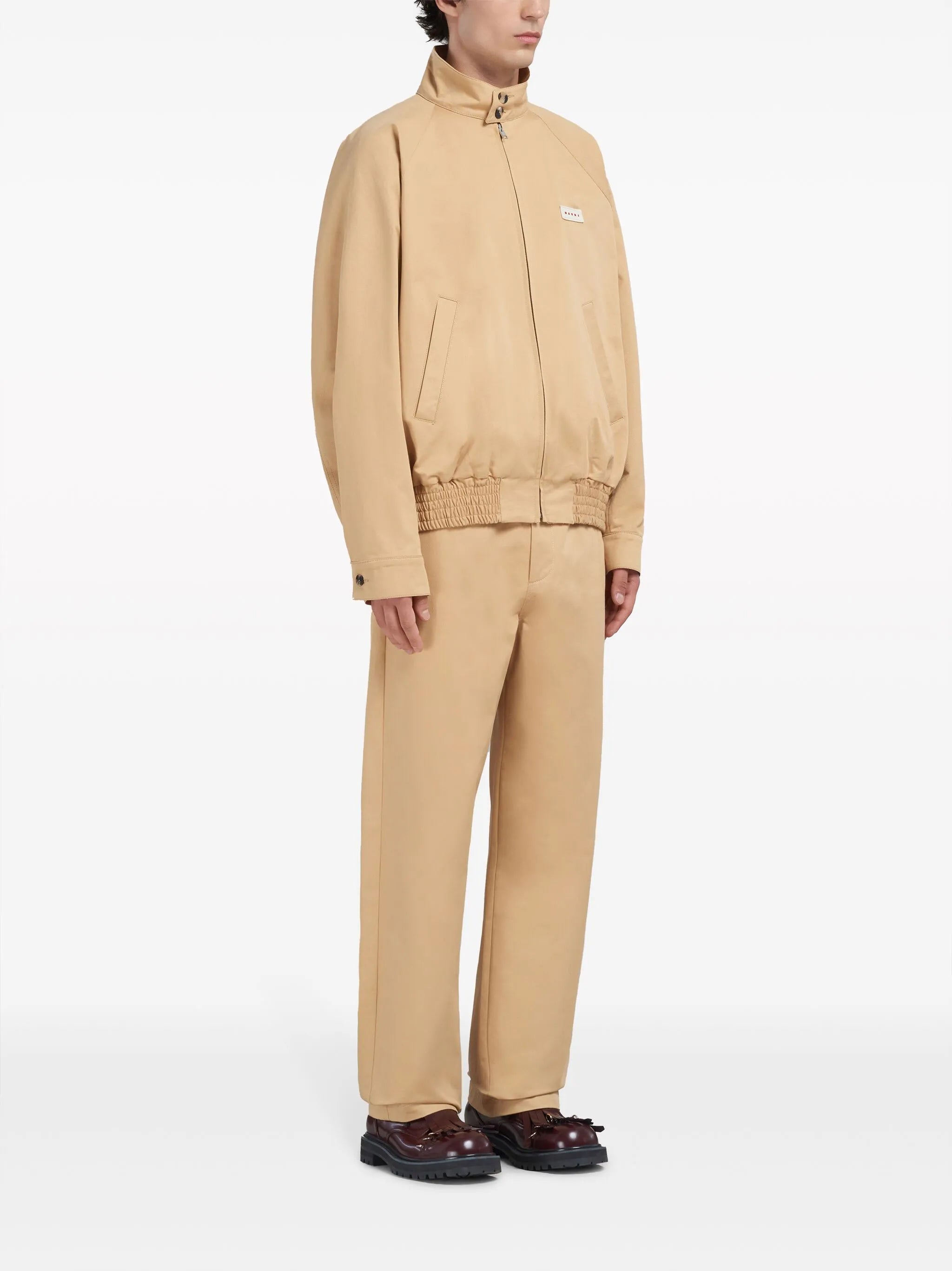 logo-patch cotton bomber jacket