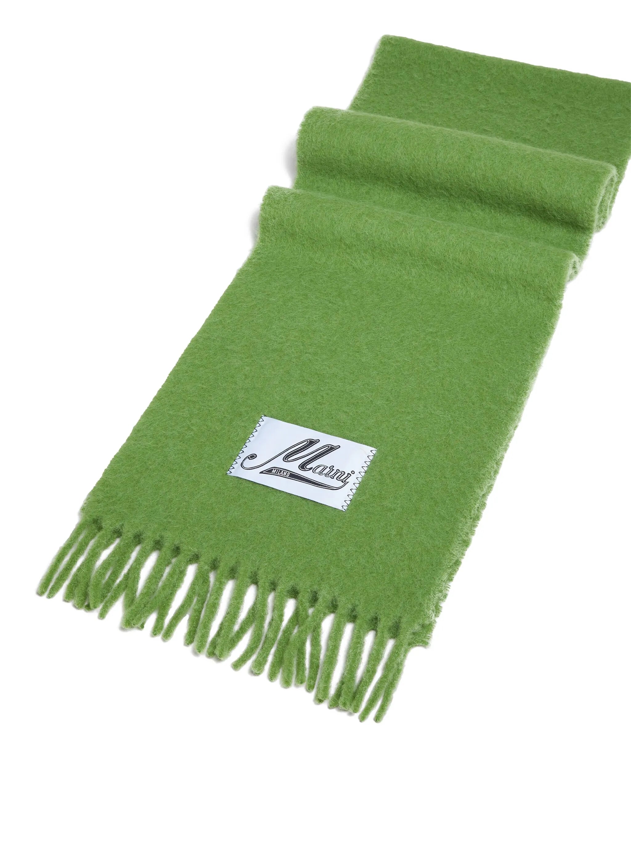 logo-patch fringed scarf