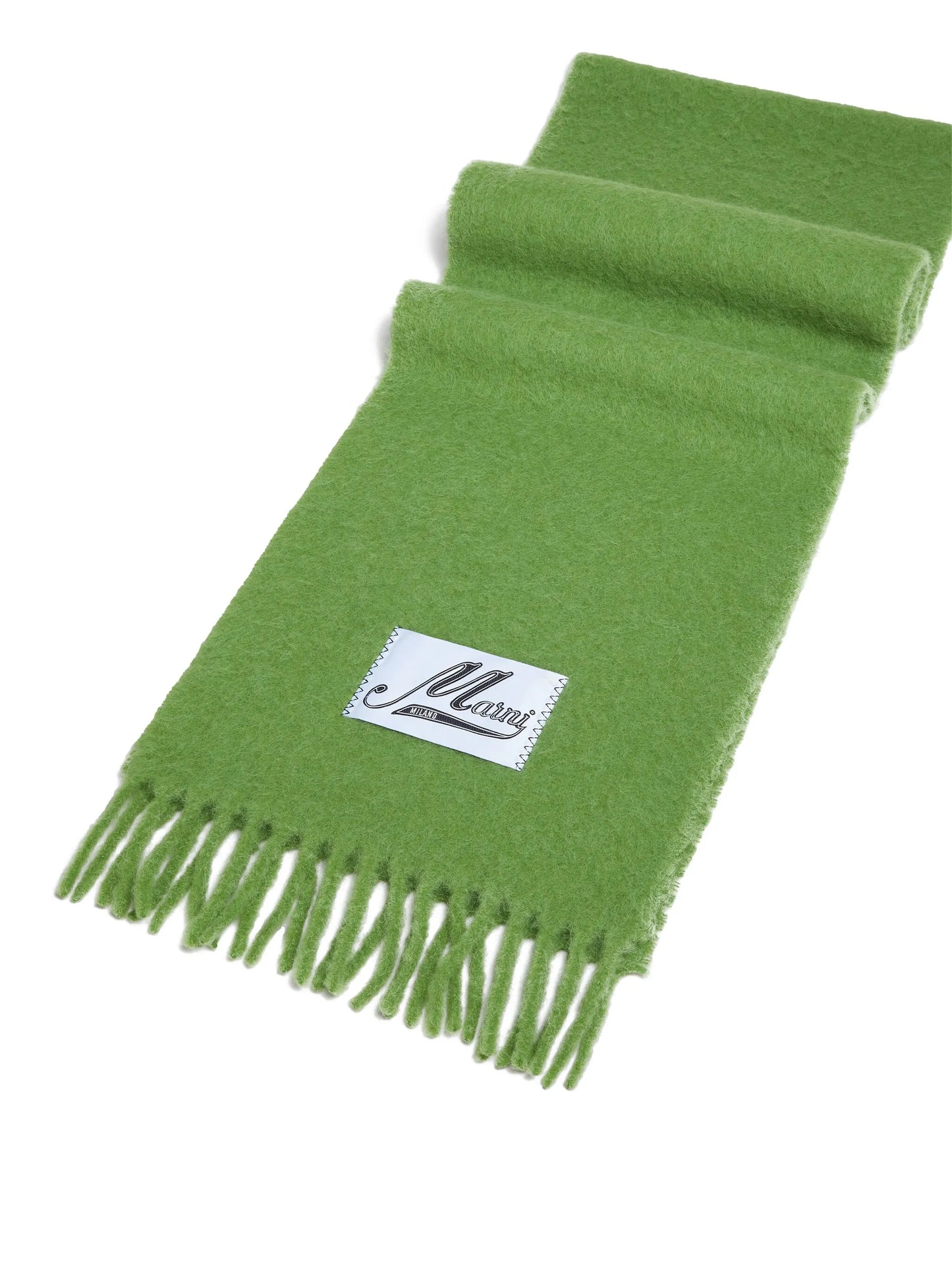 logo-patch fringed scarf