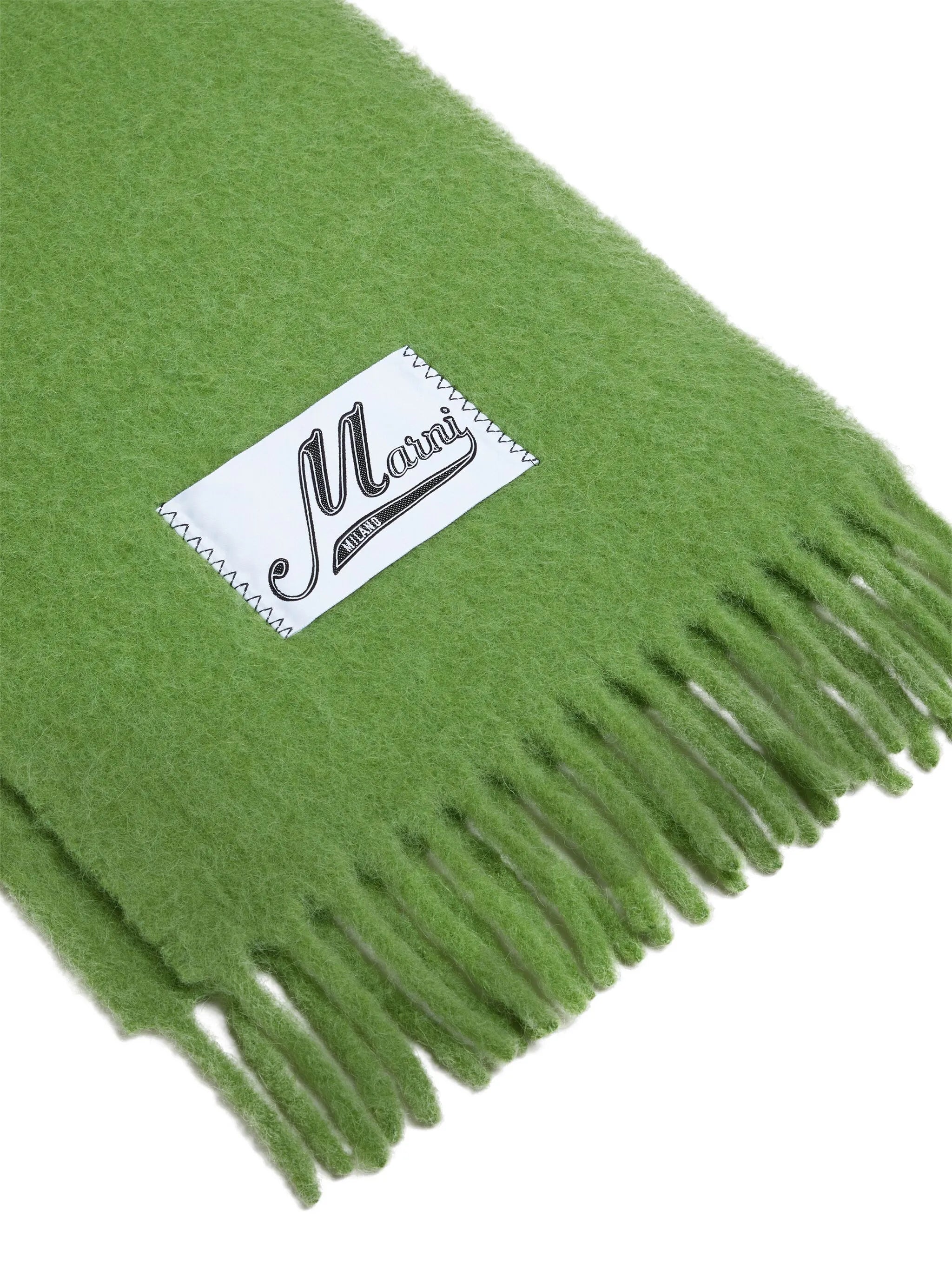 logo-patch fringed scarf