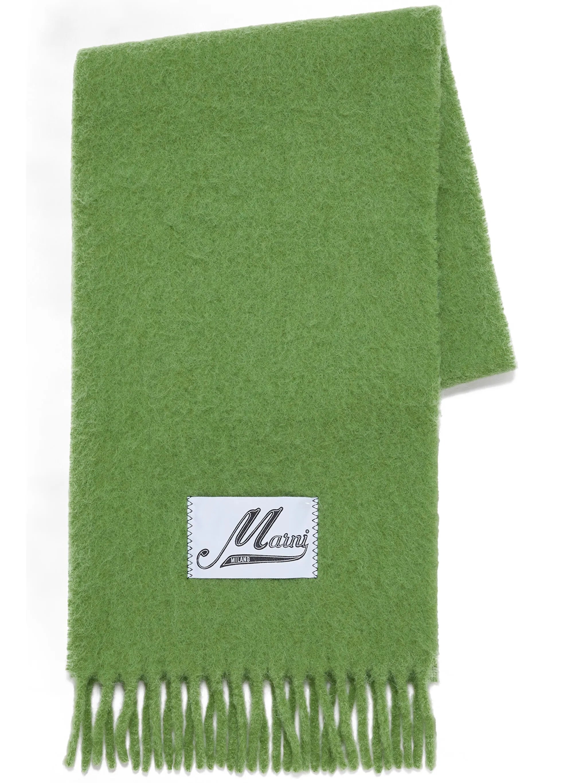 logo-patch fringed scarf