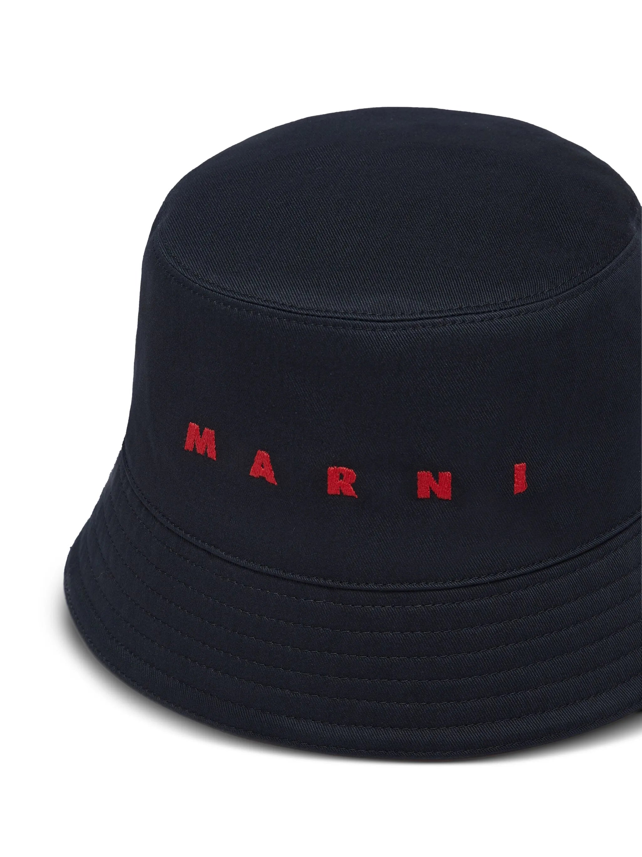 gabardine bucket hat with embroidered logo