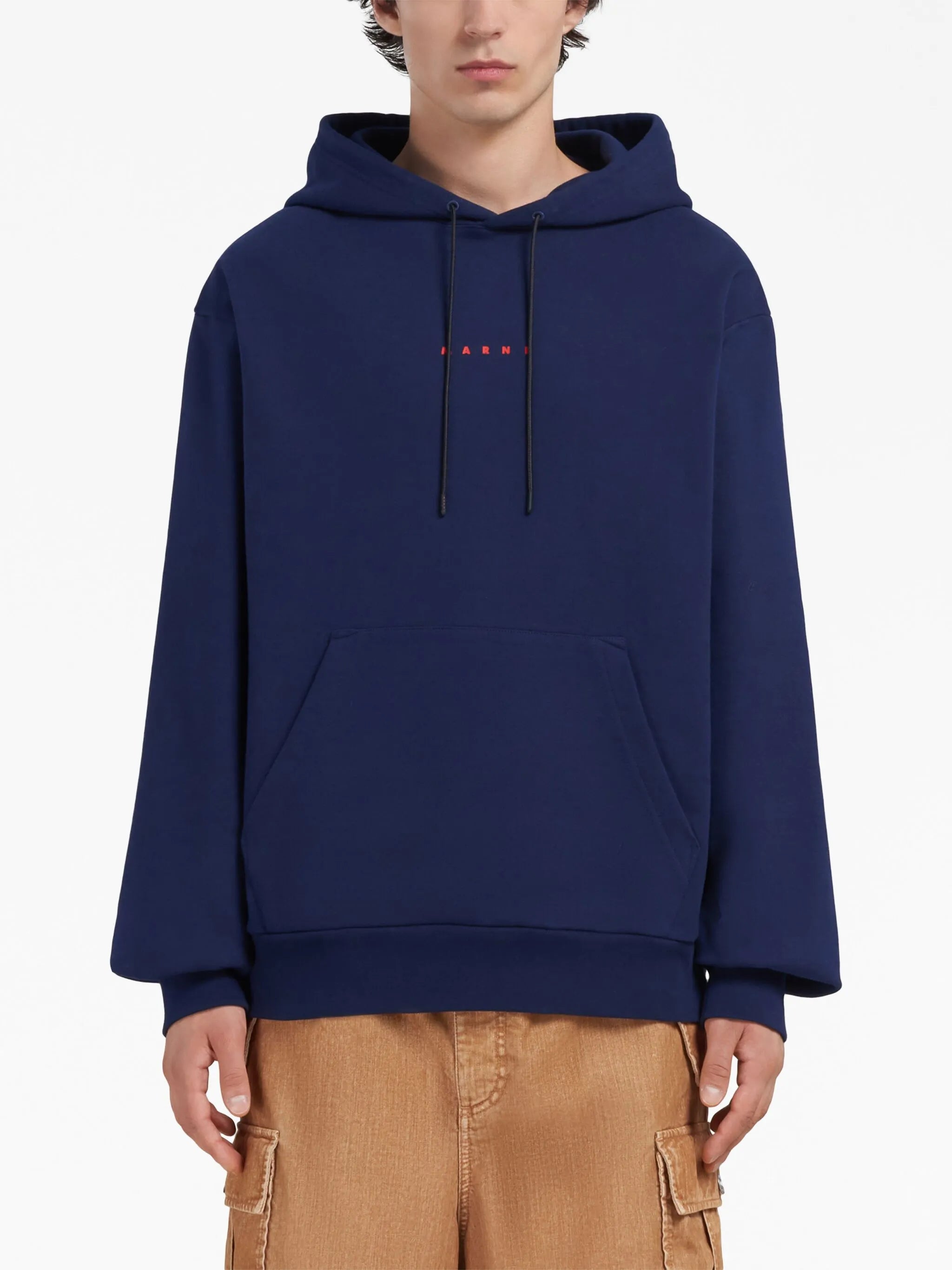 logo-print cotton hoodie