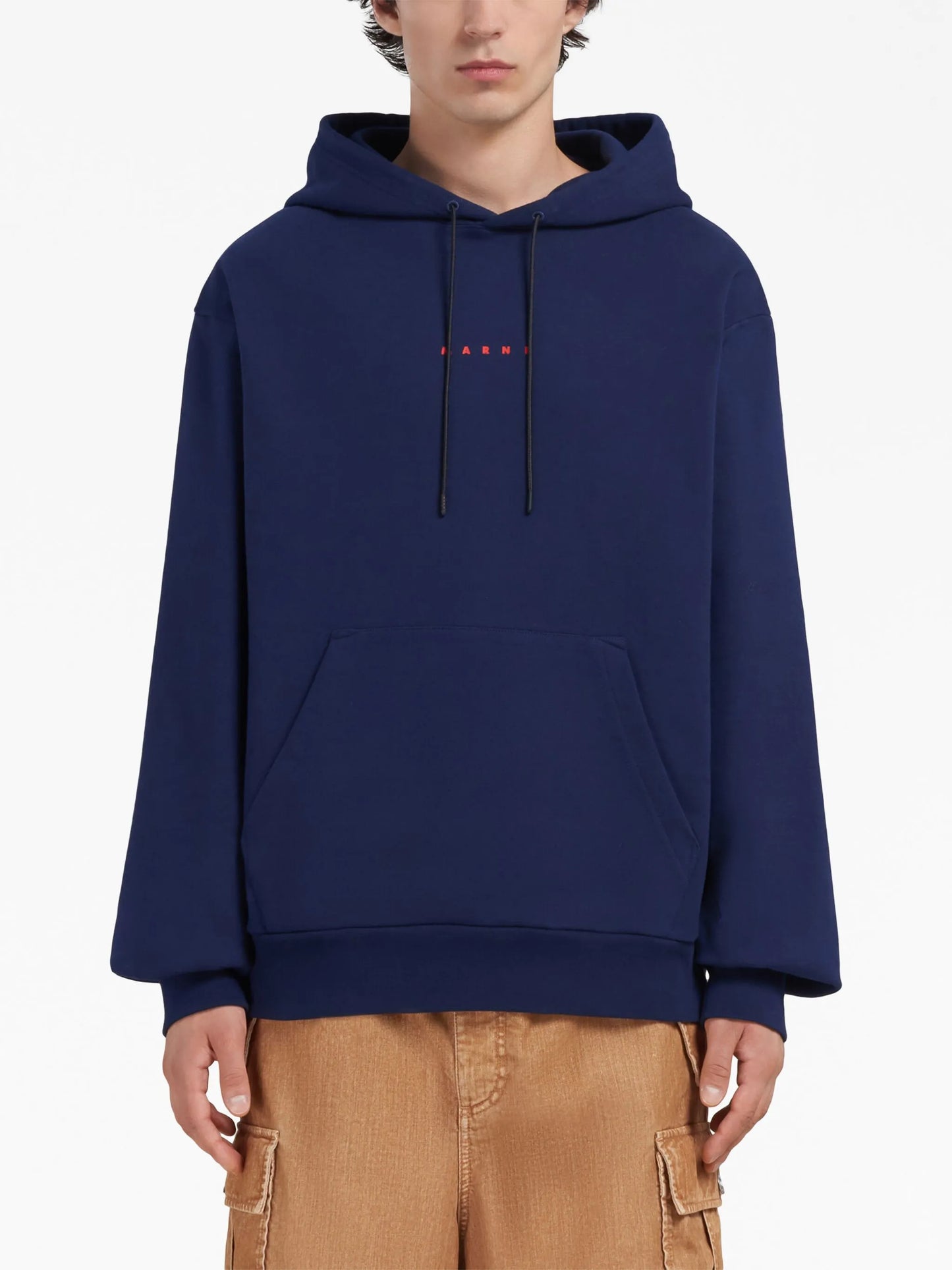 logo-print cotton hoodie
