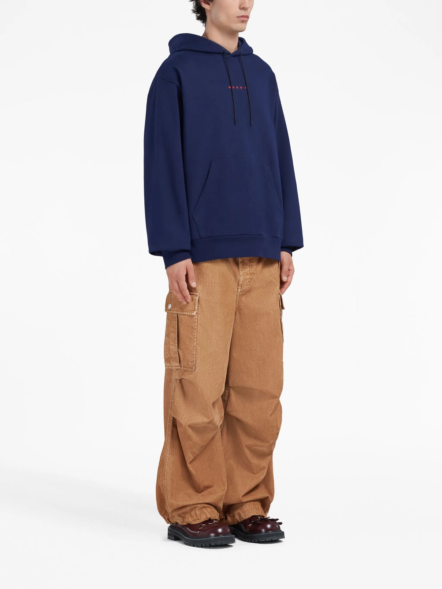 logo-print cotton hoodie