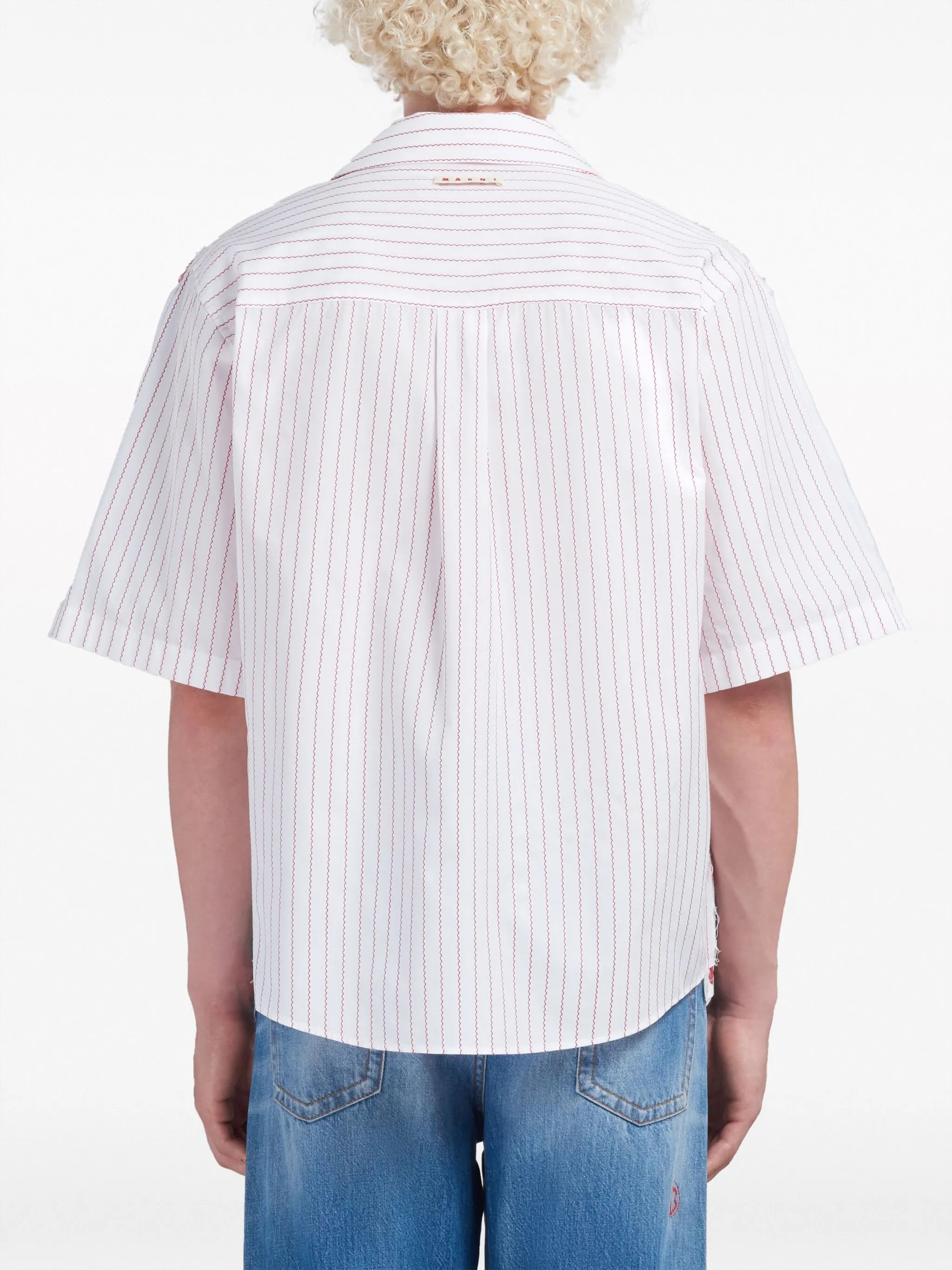 mix-print panelled shirt
