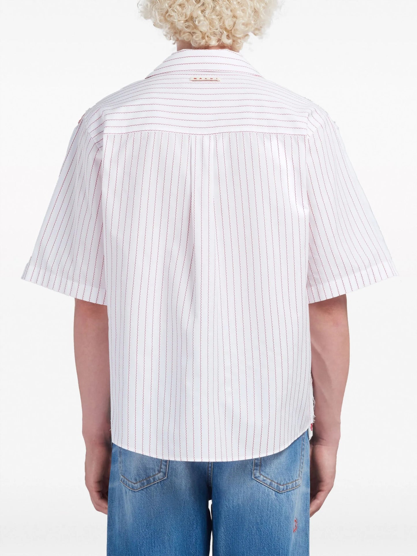 mix-print panelled shirt