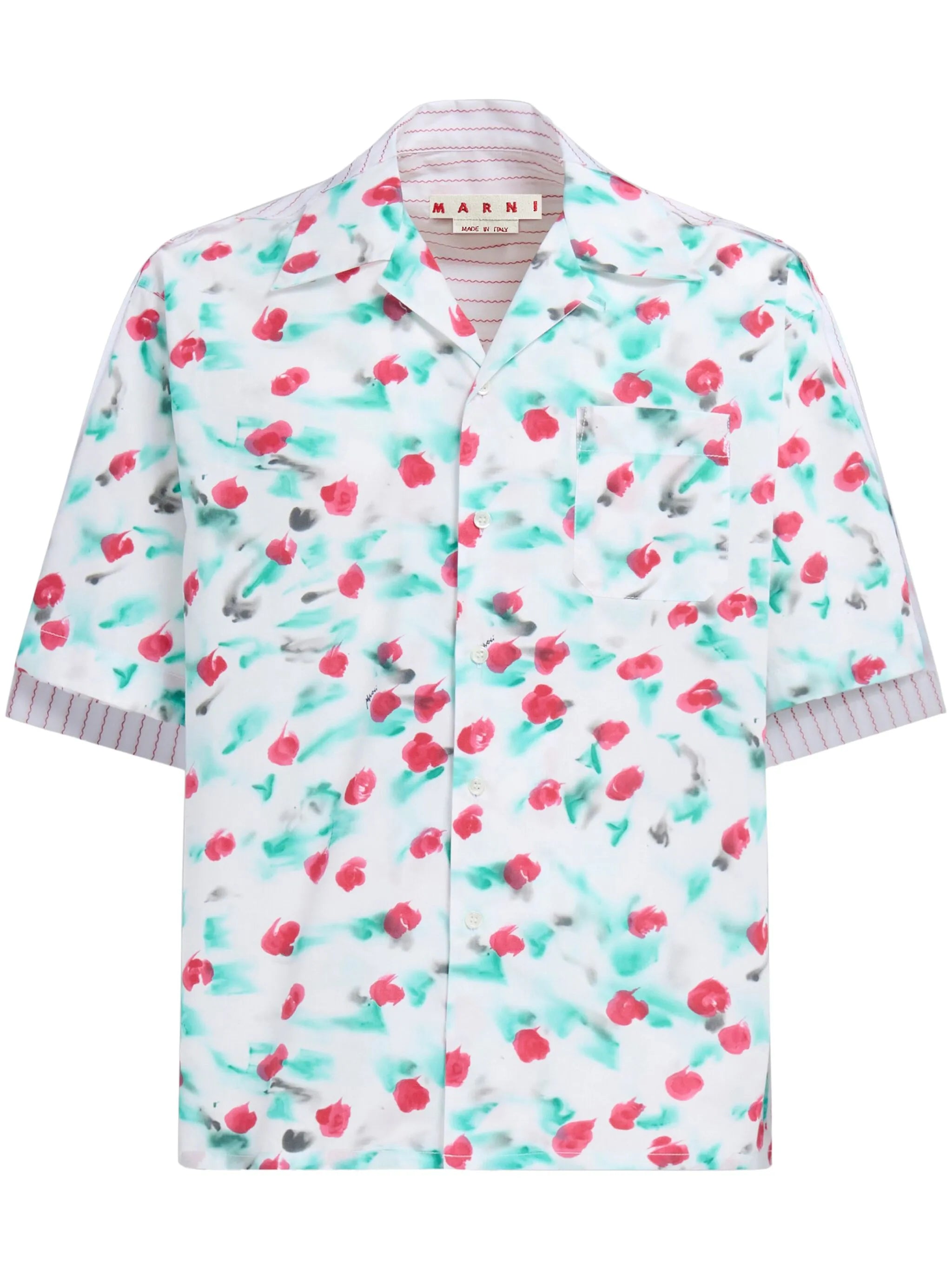 mix-print panelled shirt