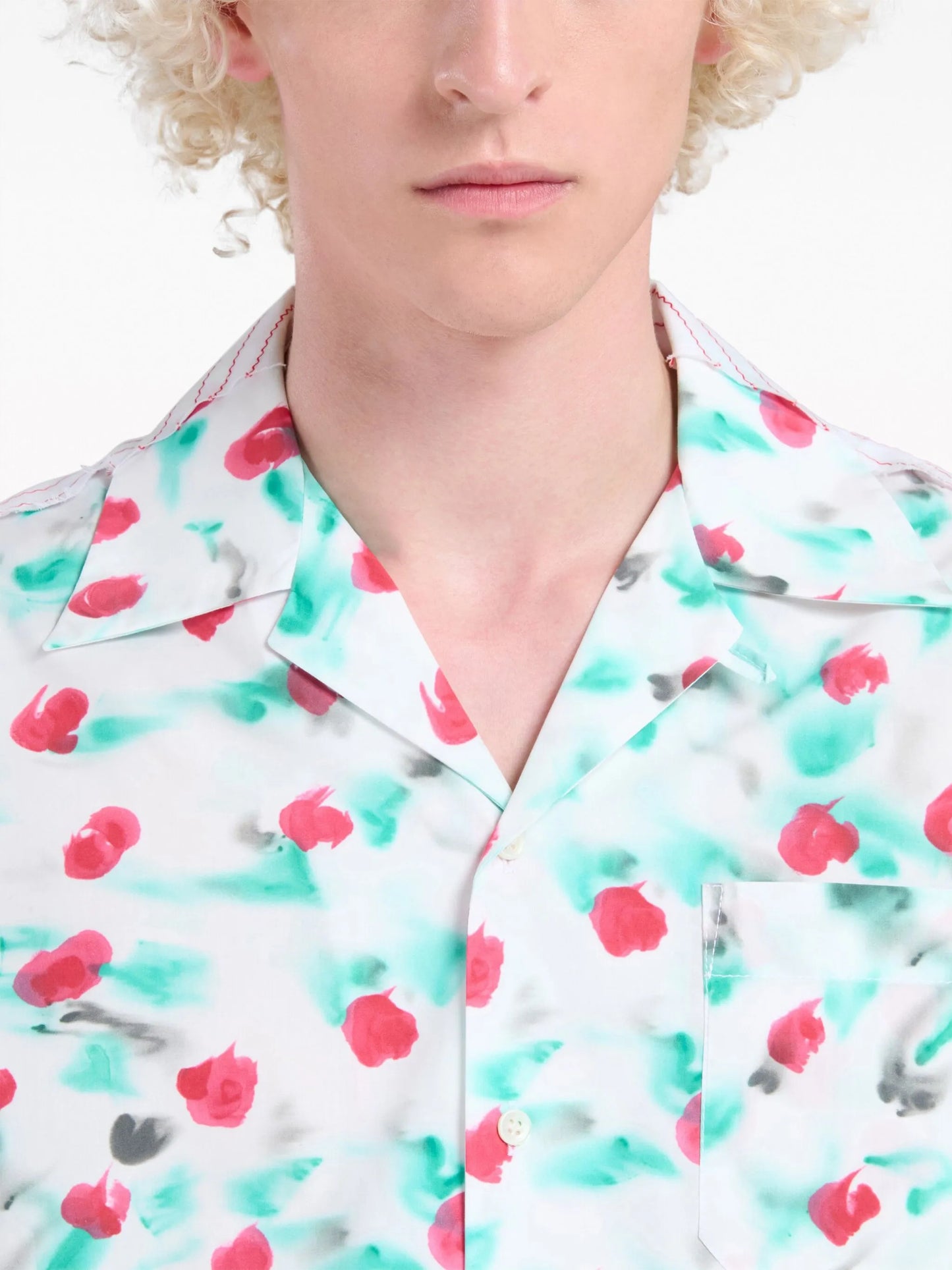 mix-print panelled shirt