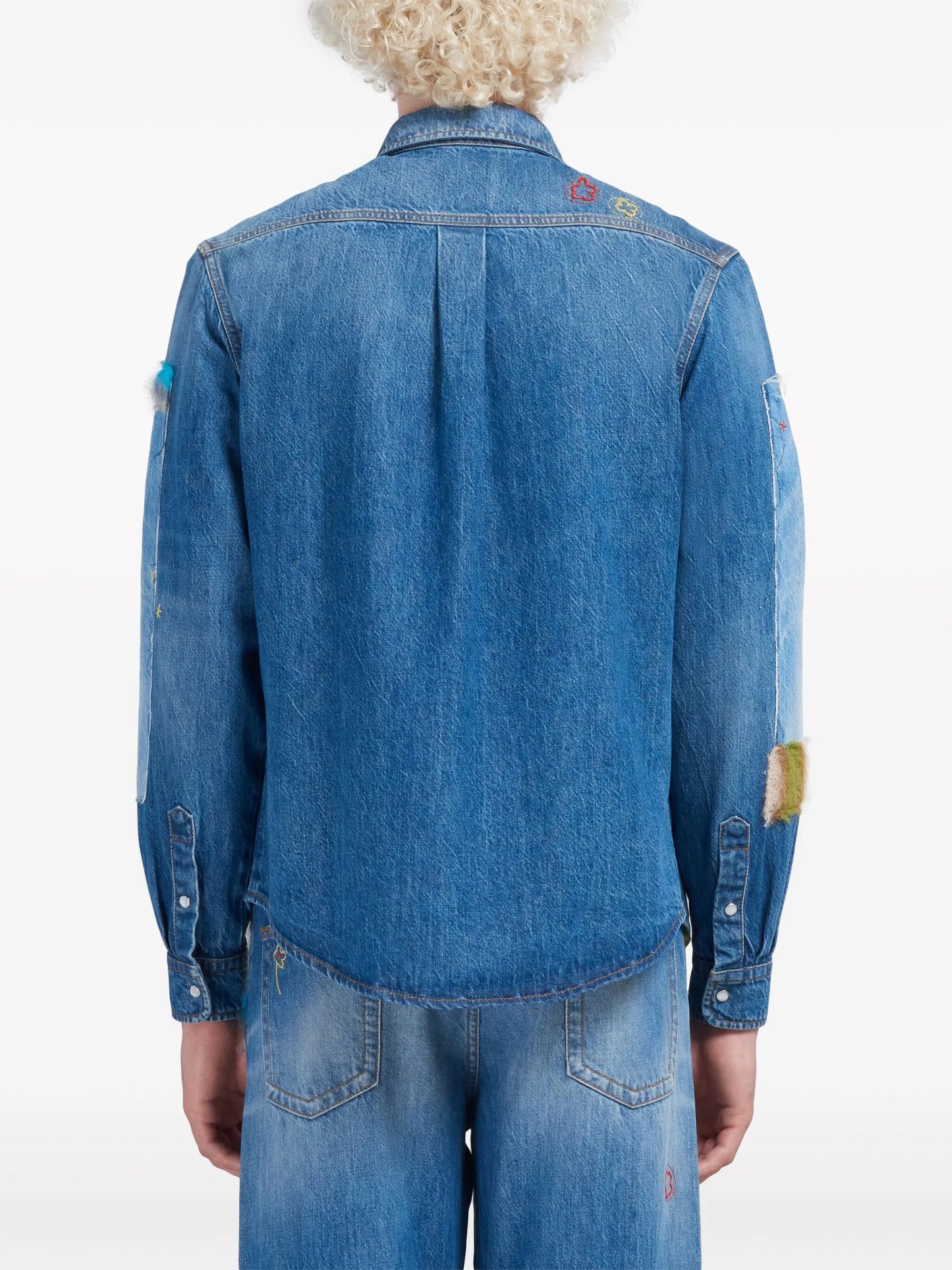 embroidered denim shirt