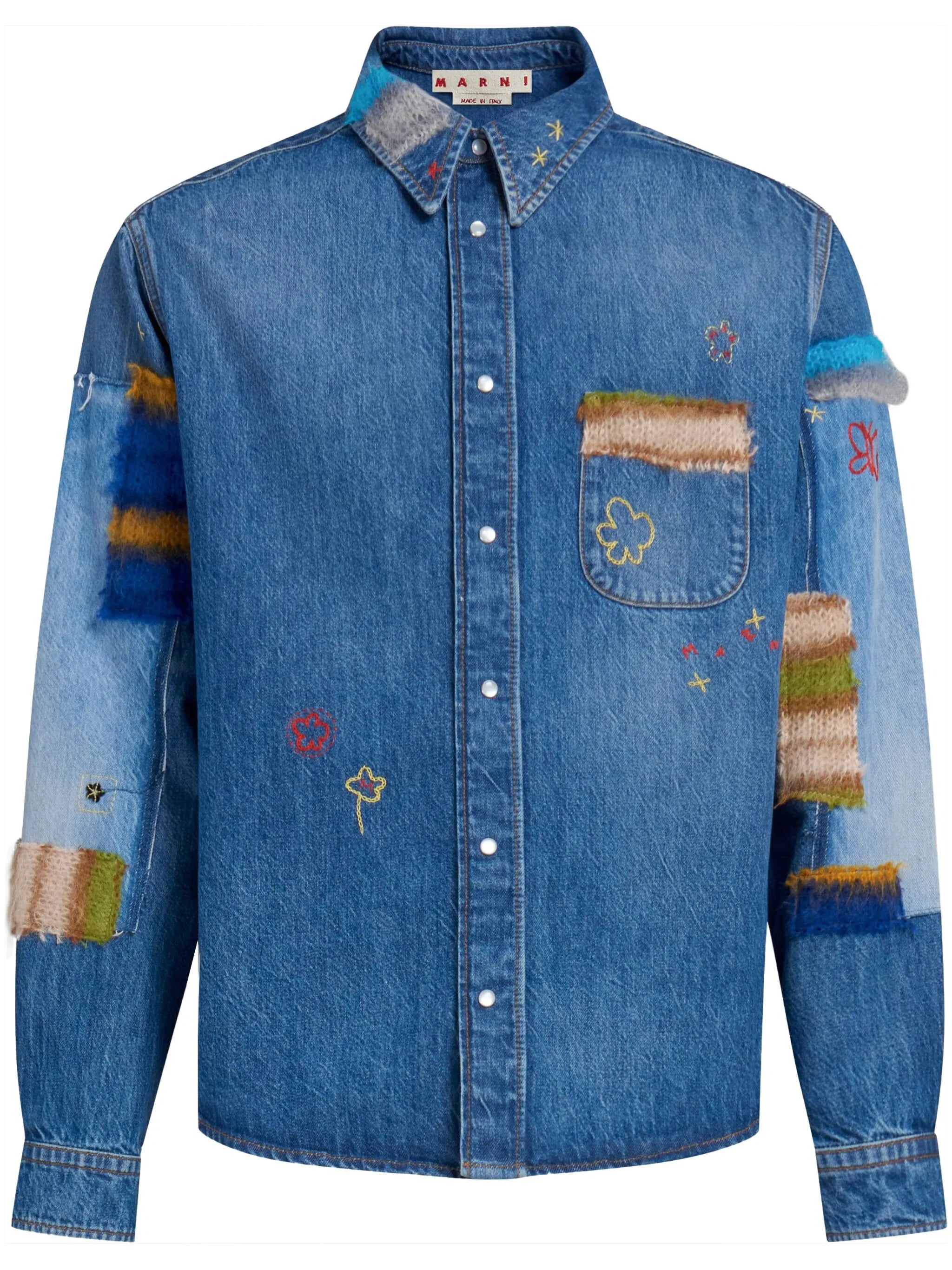 embroidered denim shirt